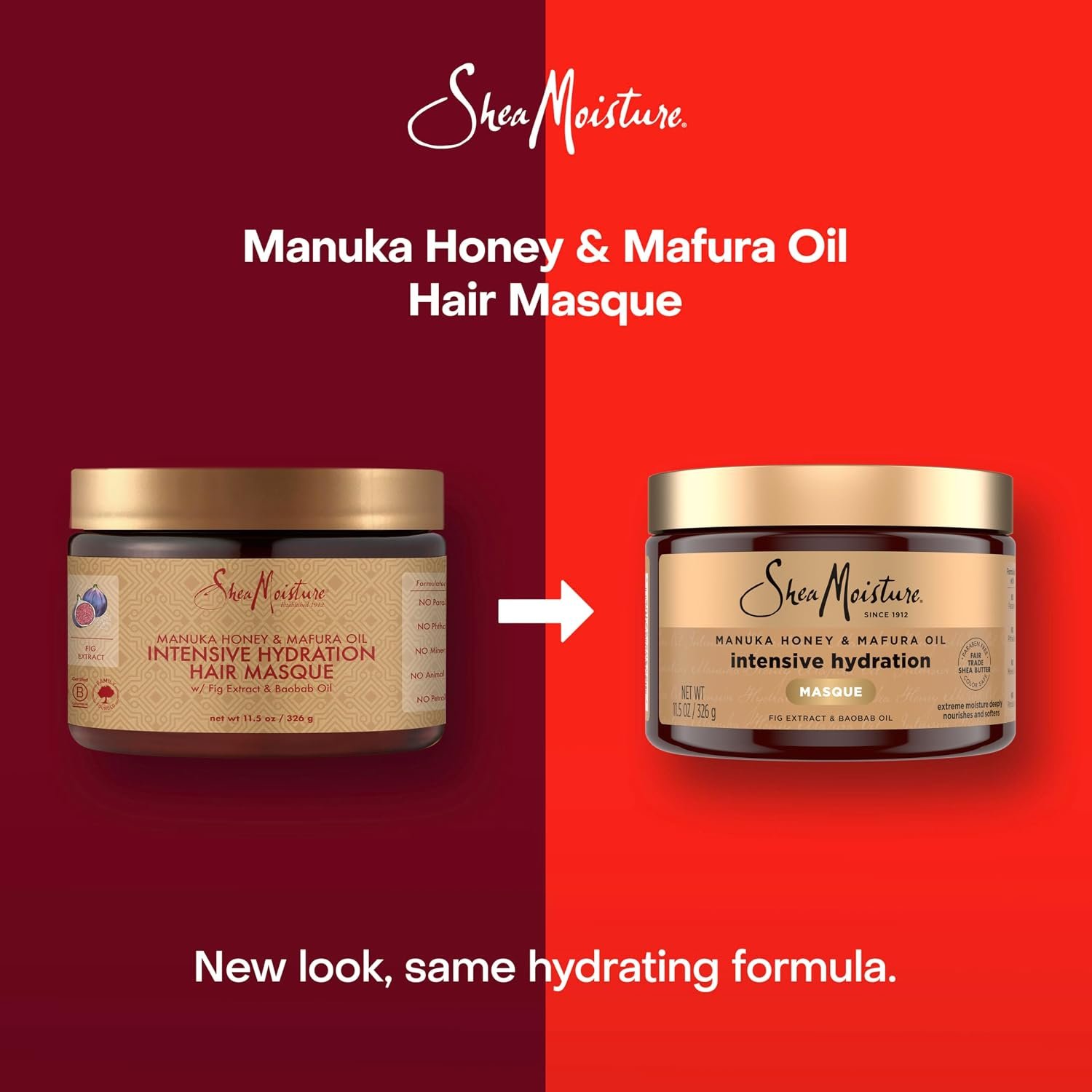 Shea Moisture Intensive Hydration Hair Masque Manuka Honey & Mafura Oil For Dry, Damaged Hair Deep Conditioning Hair Treatment 11.5 oz - Image 3
