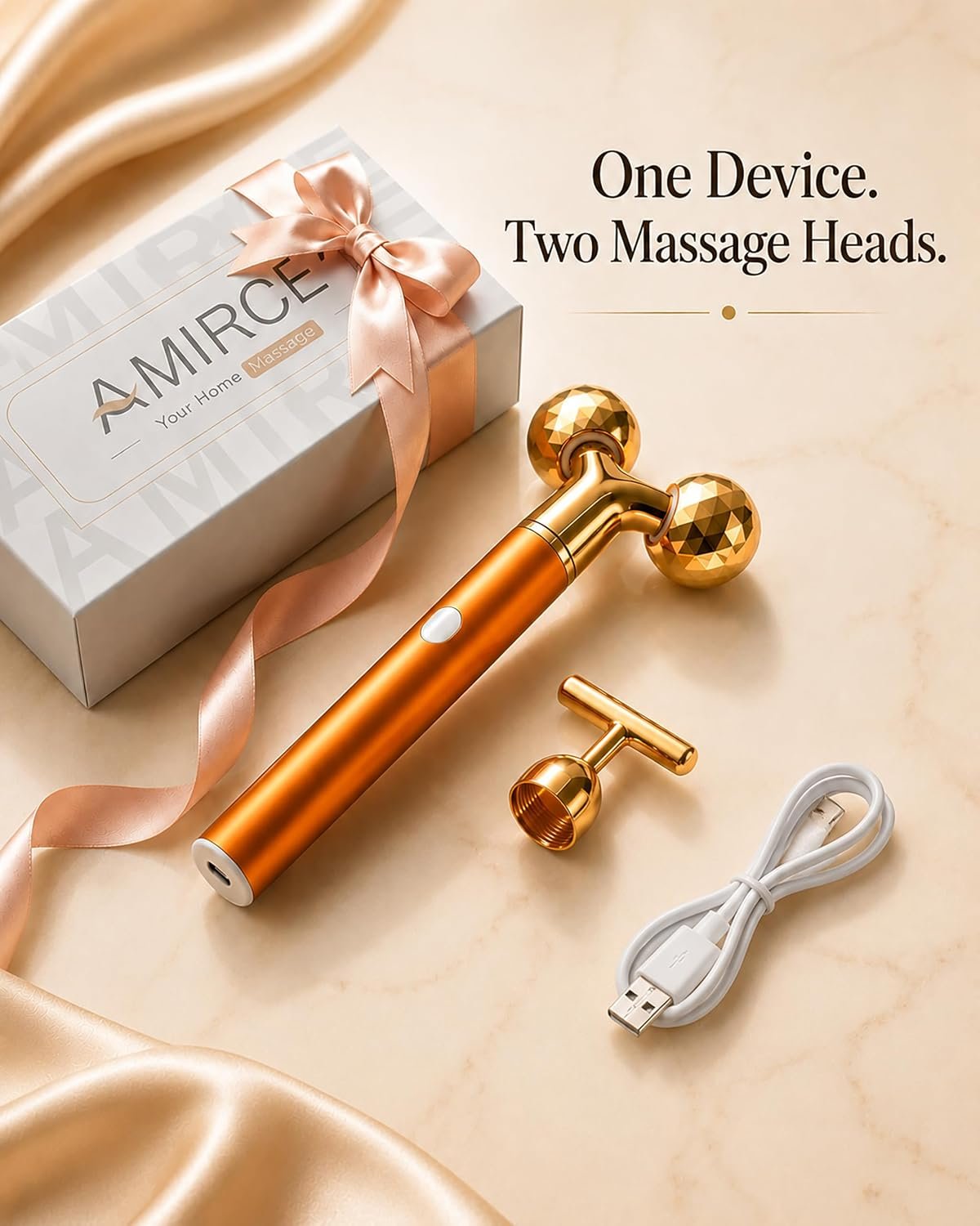 Rechargeable Face Massager Roller, Golden Vibrating T Bar Facial Massager & 3D Face Roller for Lymphatic Drainage, Face Depuffer for Jawline, Puffy Face & Skincare Routine - Image 8