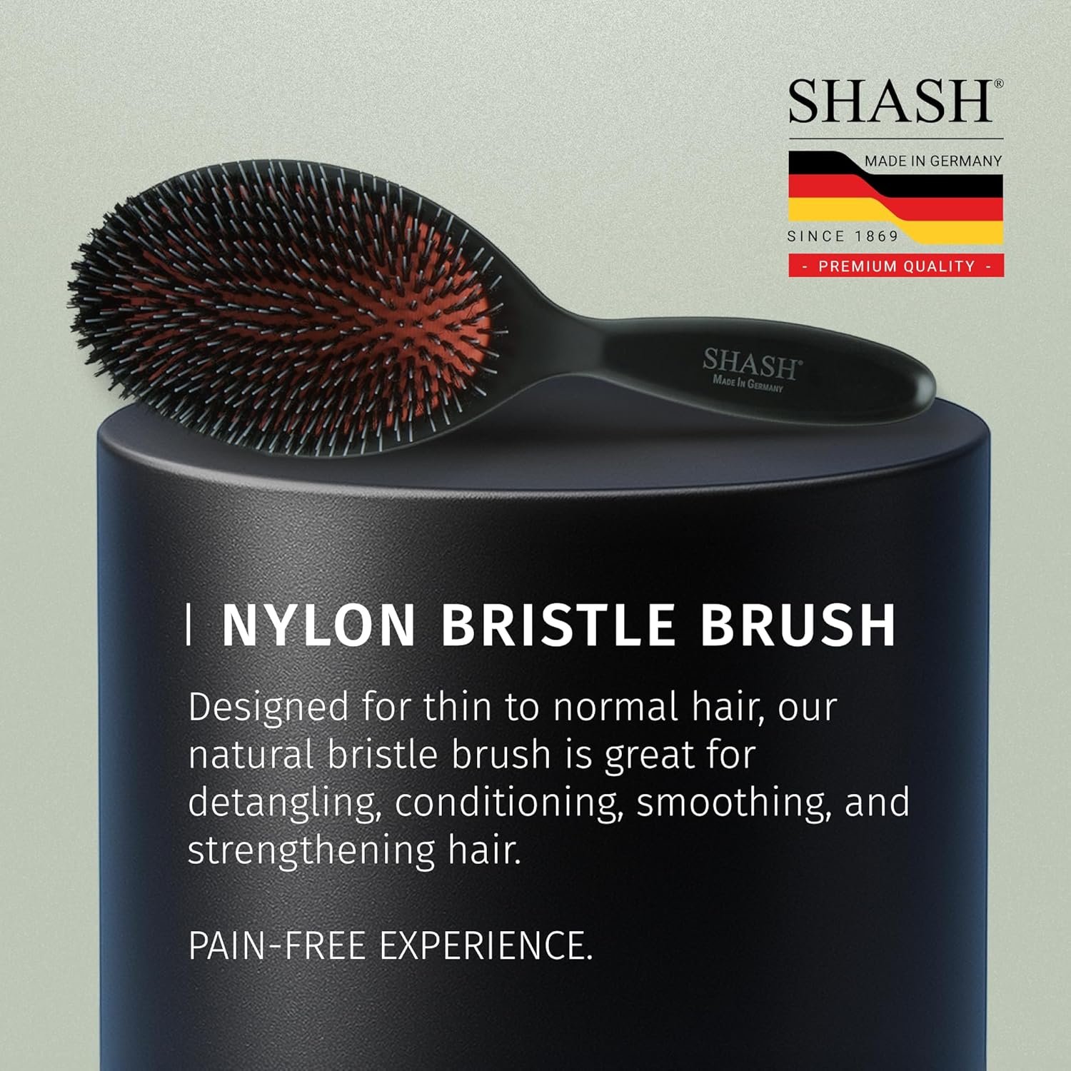 Since 1869 Hand Made In Germany - Nylon and 100% First Cut Boar Bristle Brush Suitable For Normal to Thick Hair - Gently Detangles, No Pulling or Split Ends - Softens Improves Texture, (Large) - Image 7