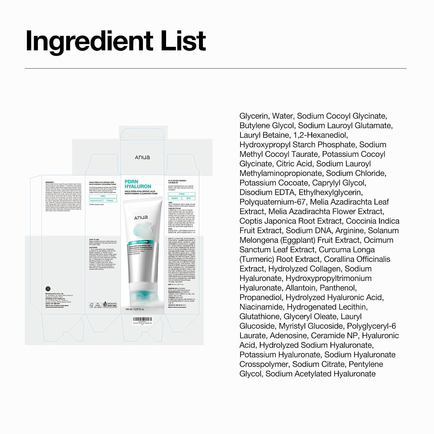Anua PDRN Hyaluronic Acid Moisturizing Cleansing Foam, 5.07 fl oz - Image 9