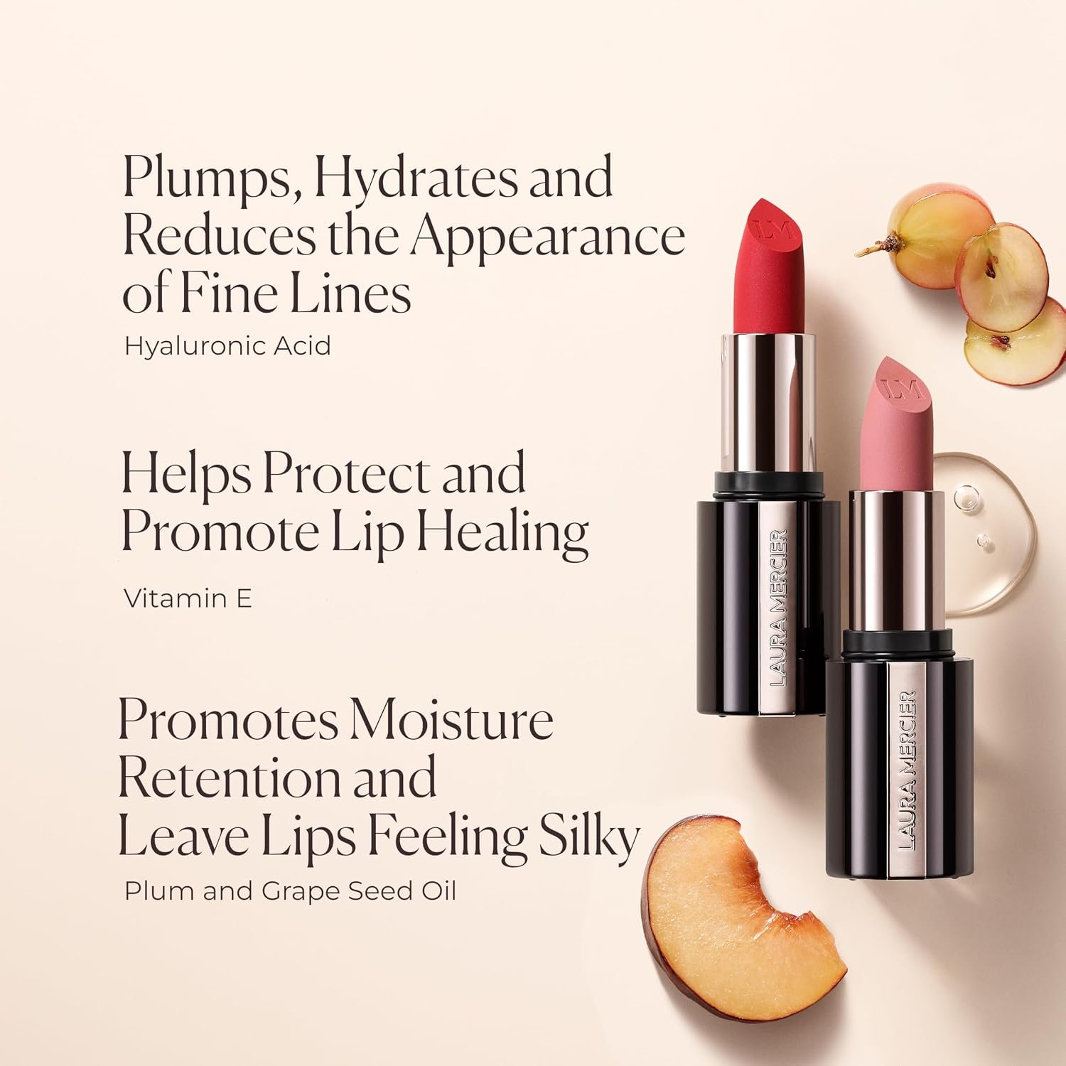 Laura Mercier Caviar Smoothing Matte Lipstick, 16HR Hydration, Long Lasting Wear, High Impact Color, Smudge- & Transfer-Proof, Hyaluronic Acid and Vitamin E Infused - Image 6