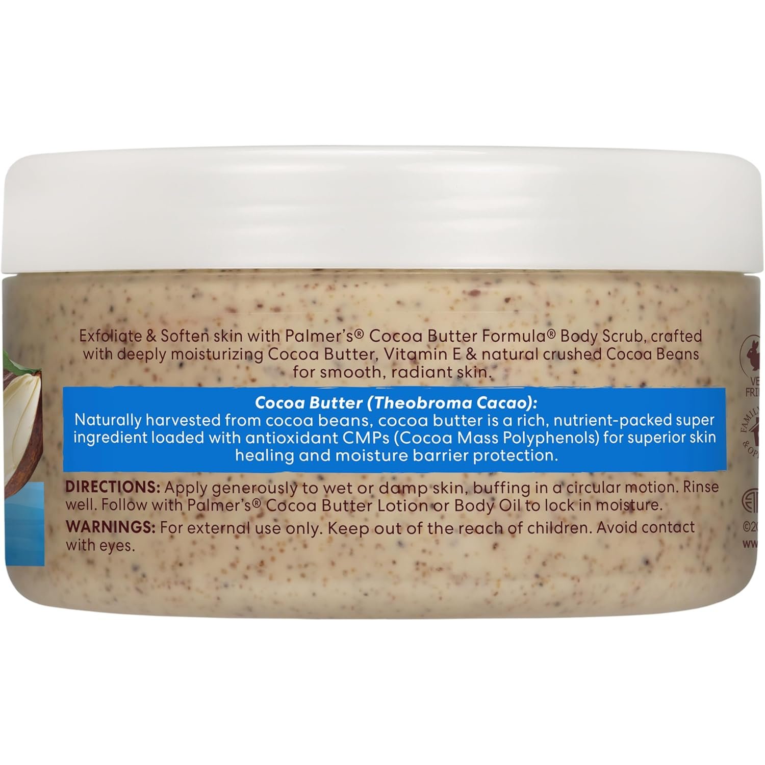 Palmer's Exfoliating Body Scrub, Cocoa Butter Formula, Softens Skin (7 Oz) | Skin Exfoliator for Women and Men with Natural Crushed Cocoa Beans & Nourishing Shea Butter for Smooth, Radiant Skin - Image 4