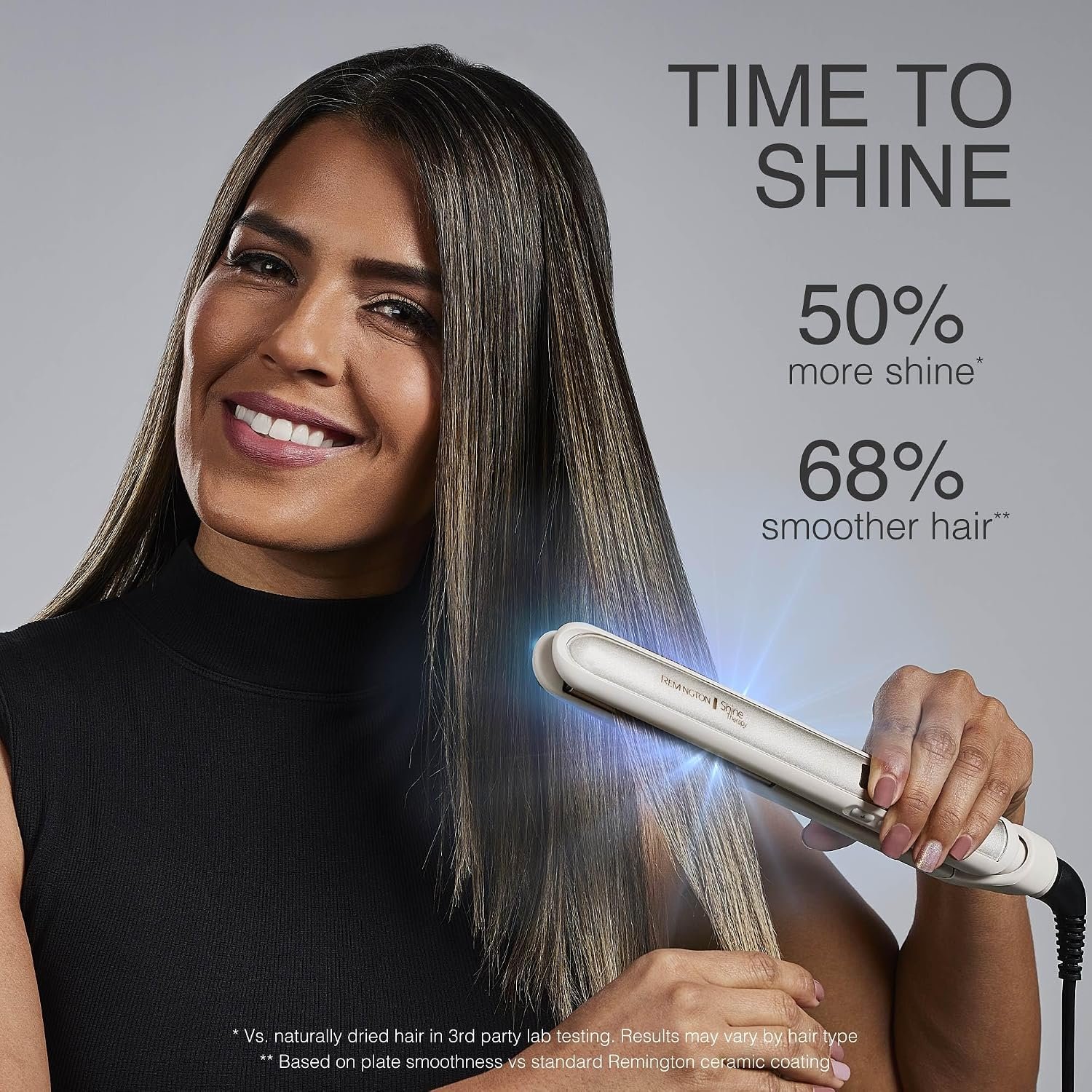 Remington Shine Therapy 1 Inch Hair Straightener, Argan Oil & Keratin | Keratin ceramic plates deliver smooth results; this flat iron reduces frizz for ideal hair styling. - Image 5