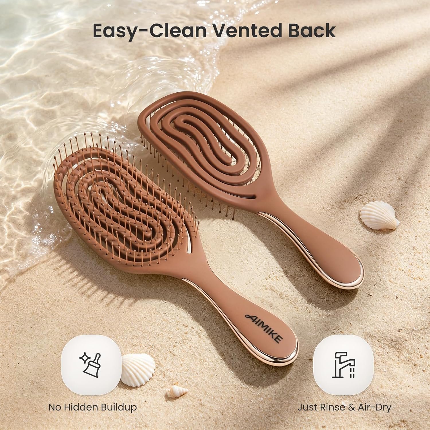 AIMIKE Spiral Hairbrush for Fine Hair, Wet Detangler Brush for Women & Kids | SpiraFlexi Detangling Brush, Wet Dry Detangler, For Women & Kids Fine Fragile Hair, Less Hair Breakage, Easy Clean Open Vent - Image 4