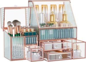 Youdepot Glass Makeup Organizer, 3-...
