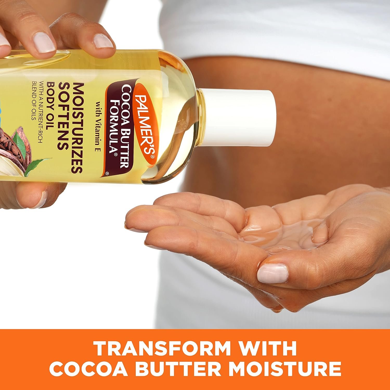 Palmer's Moisturizing Body Oil, Cocoa Butter Formula (8.5 Fl Oz) | Nourishing with Vitamin E, Radiant Looking Glow & Skin Hydration, Lightweight, Instant Absorption for Bath, Body and Shower - Image 3