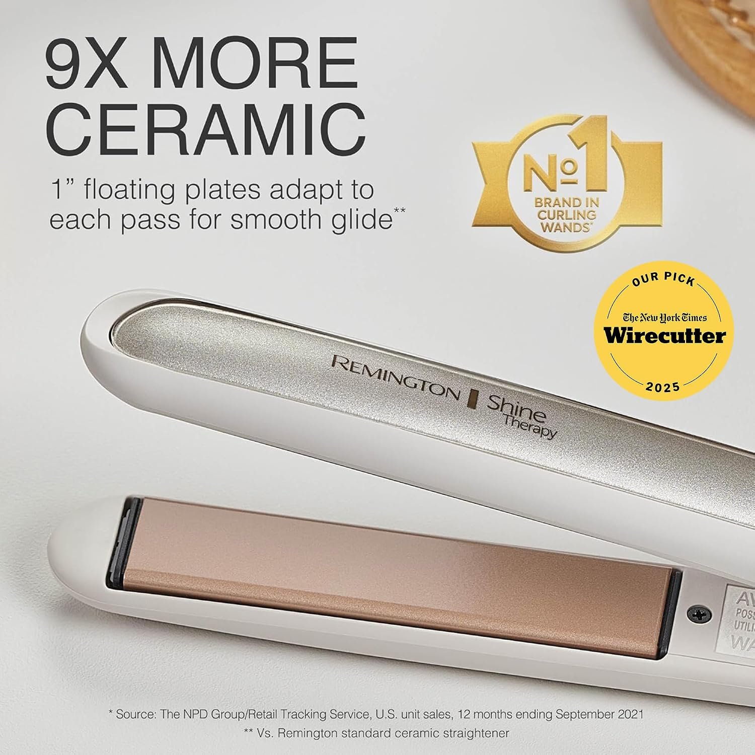 Remington Shine Therapy 1 Inch Hair Straightener, Argan Oil & Keratin | Keratin ceramic plates deliver smooth results; this flat iron reduces frizz for ideal hair styling. - Image 7