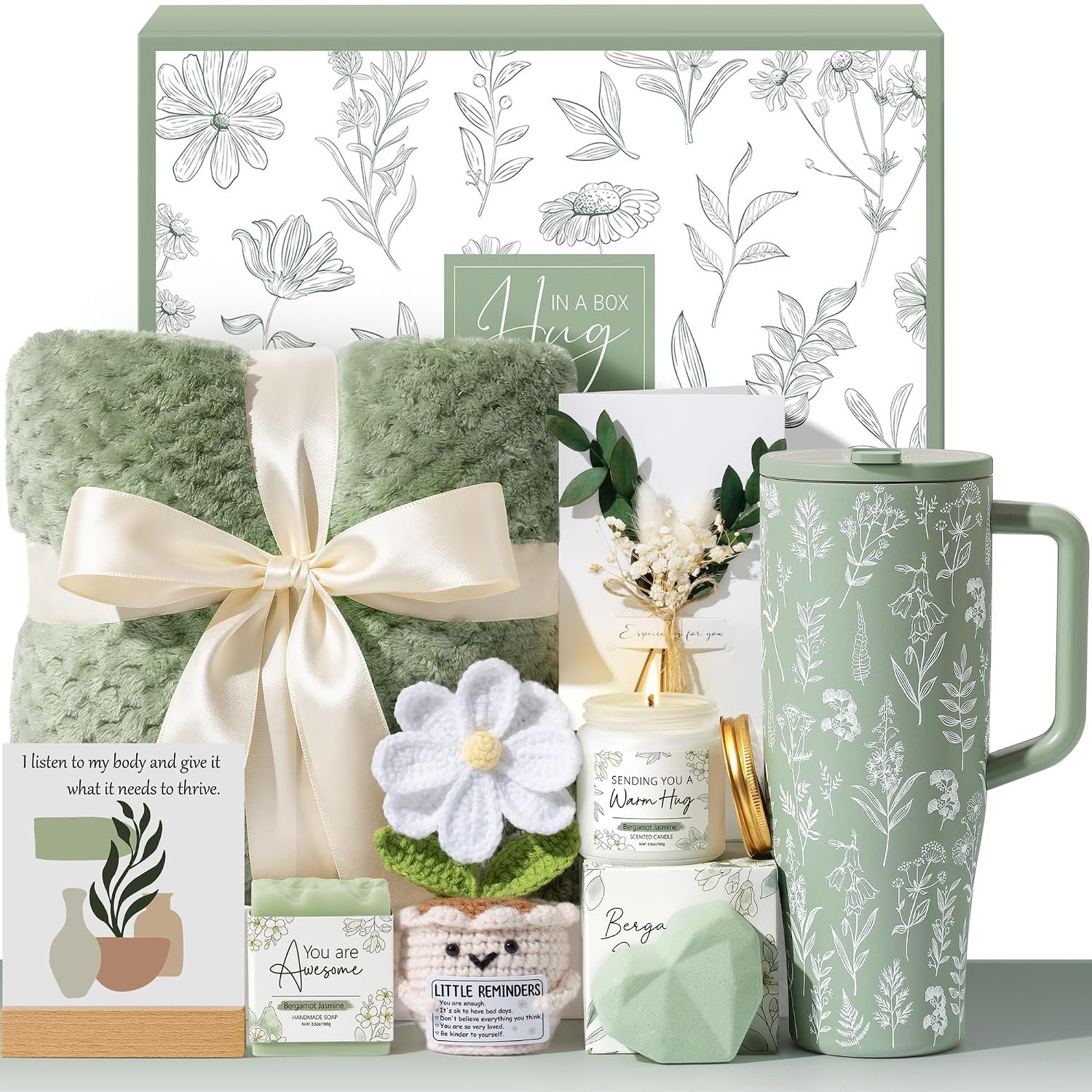 Birthday Gifts for Women - Get Well Soon Care Package Self Care Gift Basket | After Surgery & Cancer Care, Luxury SPA Inspirational Thinking of You Sympathy Thank You Gift Set for Mom Her Friend Sister