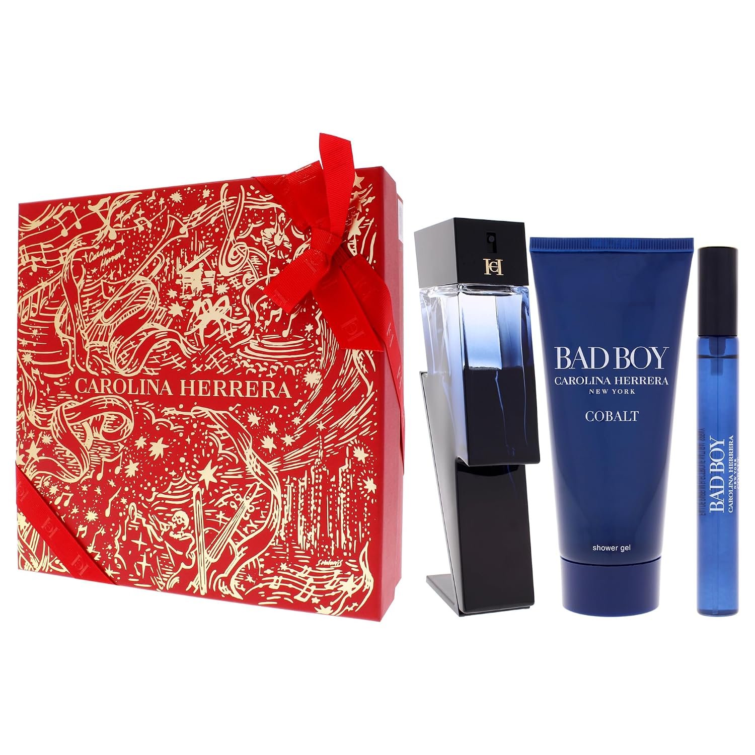 Carolina Herrera Bad Boy Cobalt 3-Piece Gift Set for Men, (Eau De Parfum 3.4 oz + Shower Gel 3.4 oz + Travel Spray 0.34 oz) – Limited Edition - Image 4