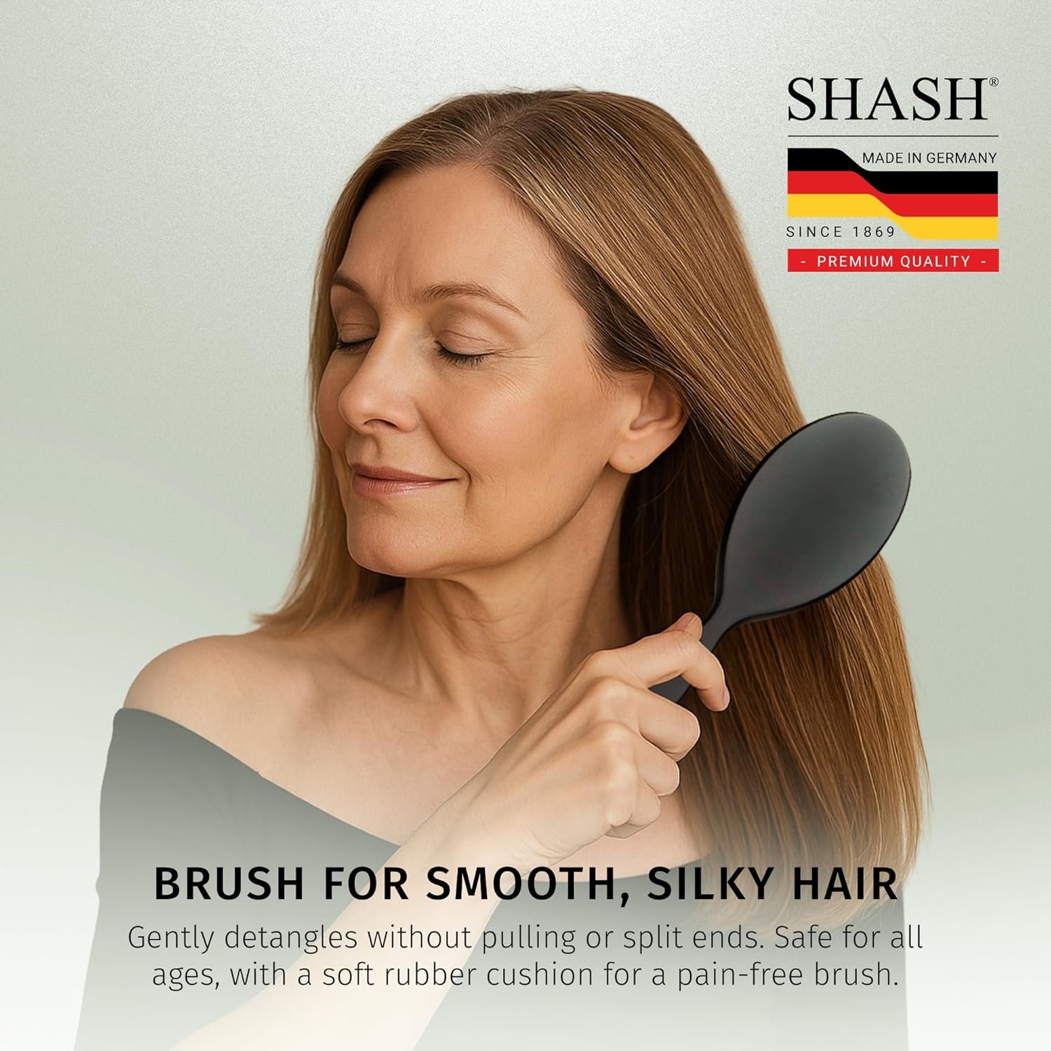 Since 1869 Hand Made In Germany - Nylon and 100% First Cut Boar Bristle Brush Suitable For Normal to Thick Hair - Gently Detangles, No Pulling or Split Ends - Softens Improves Texture, (Large) - Image 4