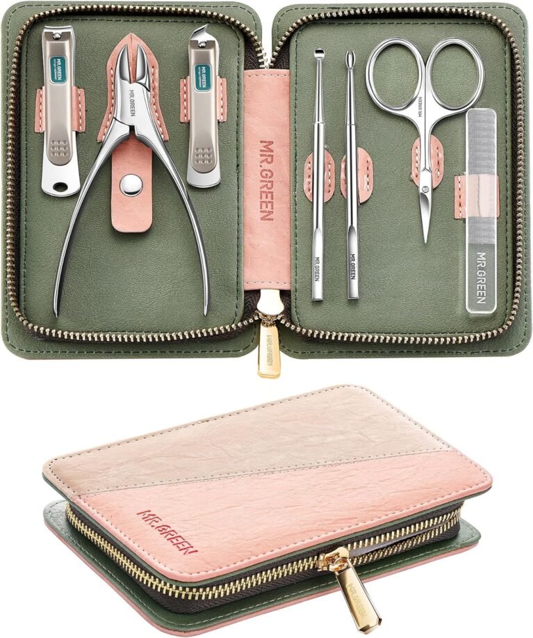 7Pcs Manicure Set, Pedicure Sets, Nail Clipper Sets，Stainless Steel Professional Nail Cutter with Travel Case