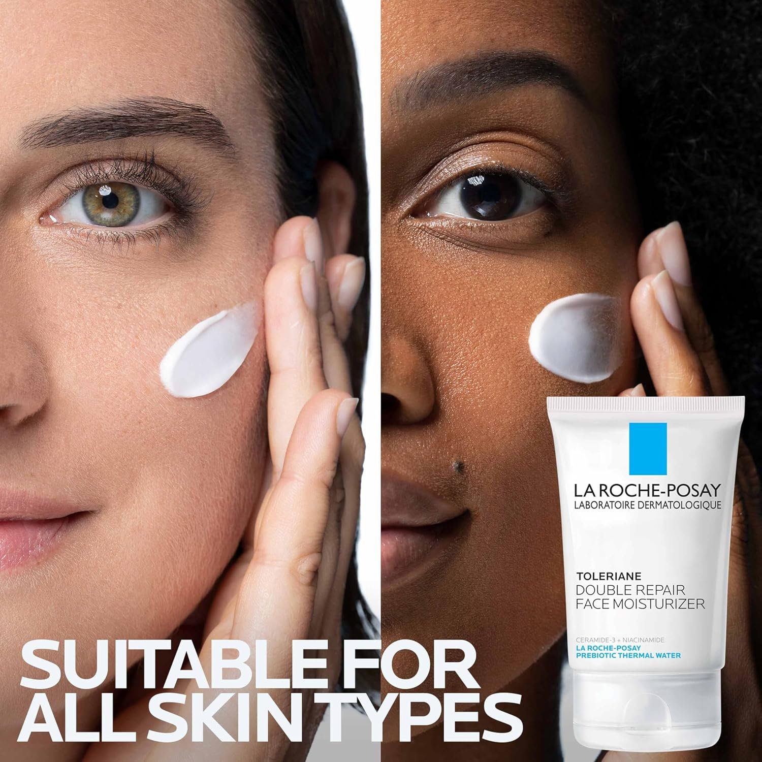 La Roche-Posay Toleriane Double Repair Face Moisturizer, 3.38oz | Daily face cream with glycerin, niacinamide and ceramide for all skin types. Oil free and fragrance free. - Image 6