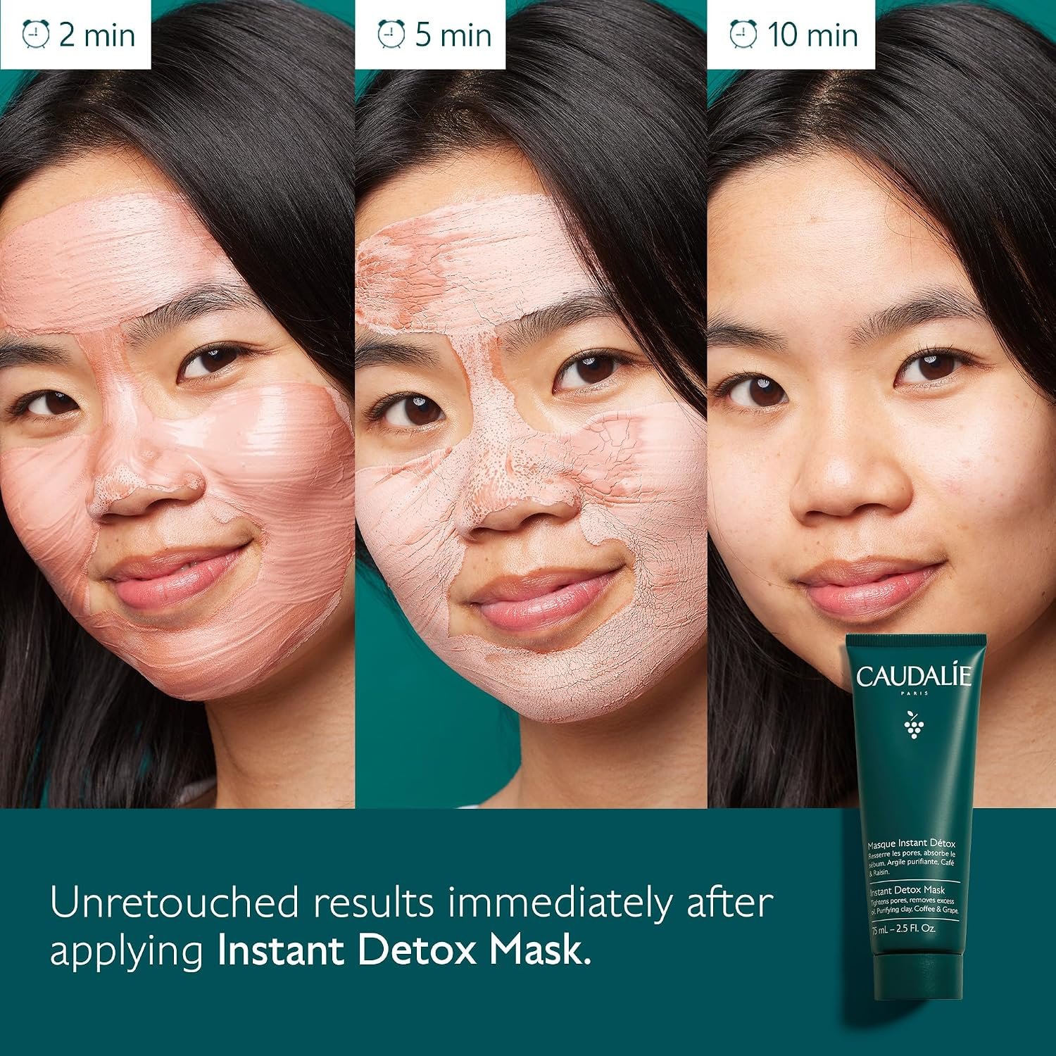 Caudalie Instant Detox Mask, Pore Minimizing Pink Clay Face Mask - Image 6