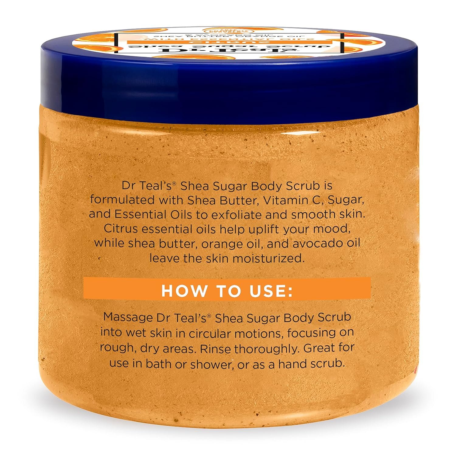 Dr Teal's Shea Sugar Body Scrub, Citrus with Essential Oils & Vitamin C, 19 oz - Image 3