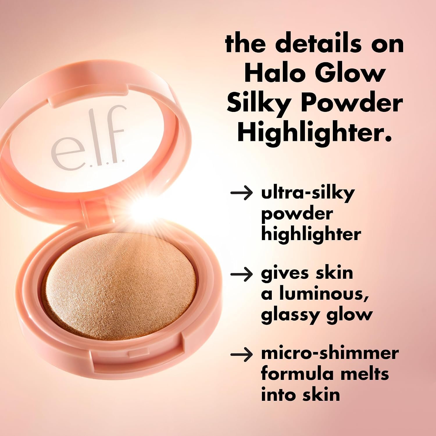 e.l.f. Halo Glow Silky Powder Highlighter, Long-Lasting Luminous Face Finish, Cake-Resistant With Micro-Shimmer, Vegan & Cruelty-Free, Soft Pearl Era - Image 5