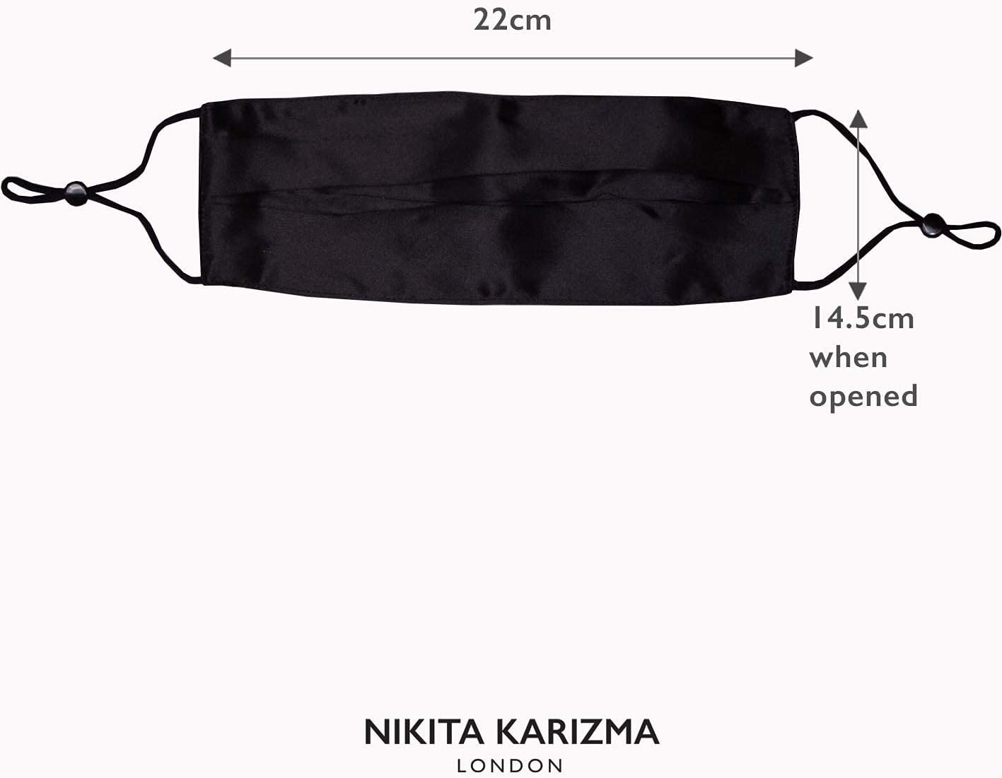 KARIZMA Beverly Hills Silk Face Mask. Black Fashionable Designer Face Mask for Women. Washable Fabric Face Mask Reusable Facemask. 19 Momme Mulberry Silk Mask - Luxury Fashion Masks for Women - Image 7