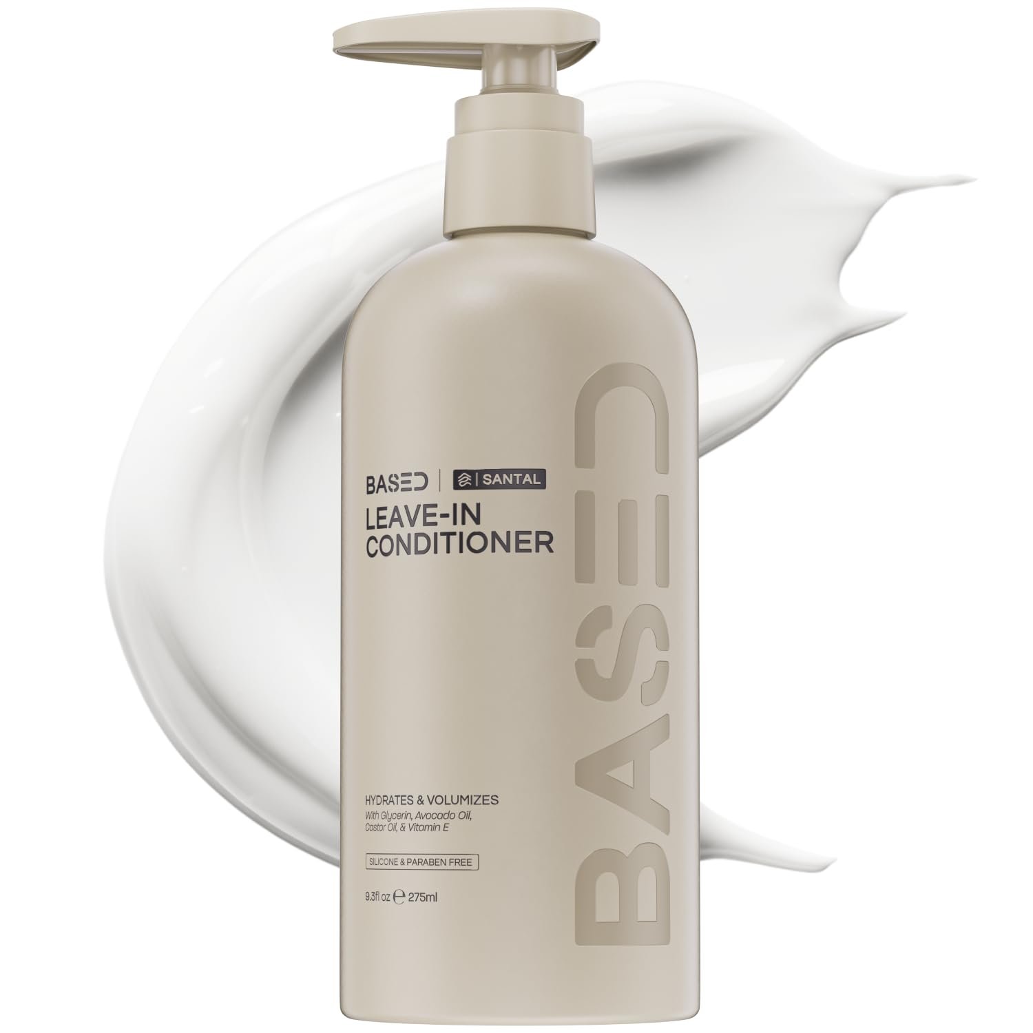 BASED Leave-In Conditioner, Instant Frizz Control, Hydrates & Nourishes Hair, Premium Leave-In Conditioner for Men, Healthier-Looking Frizz-Free Hair in Minutes (9.3 Fl Oz Pack of 1)