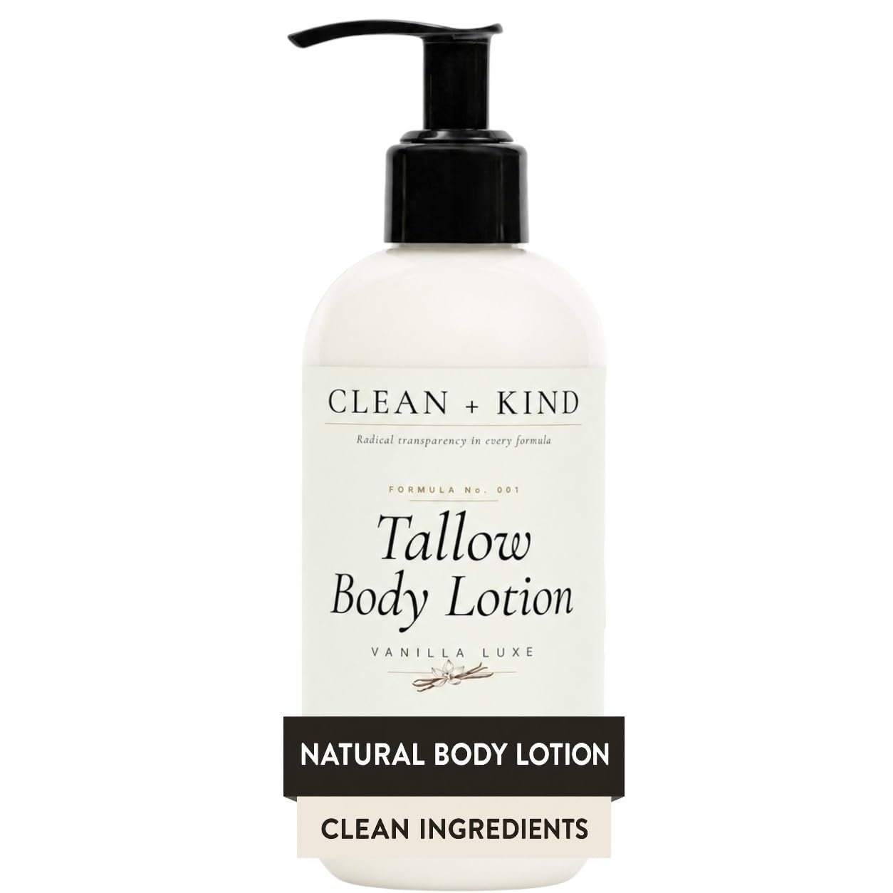 Vanilla Tallow Body Lotion, Non-Toxic for Dry Skin 8 oz