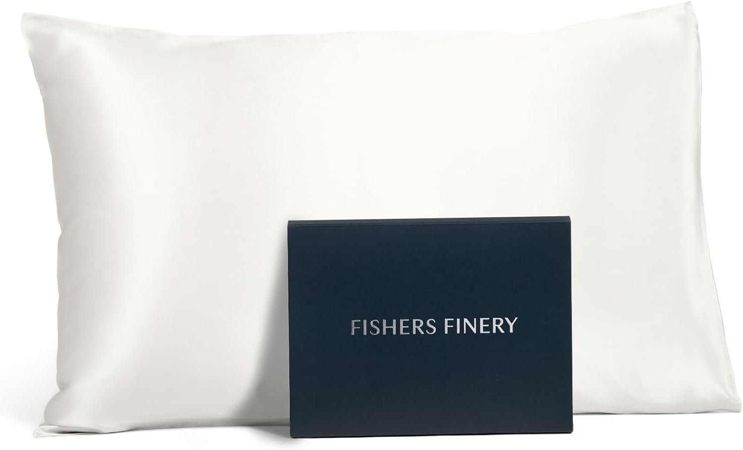 Fishers Finery 25mm 100% Pure Mulberry Silk Pillowcase, Good Housekeeping Winner (White, Standard)