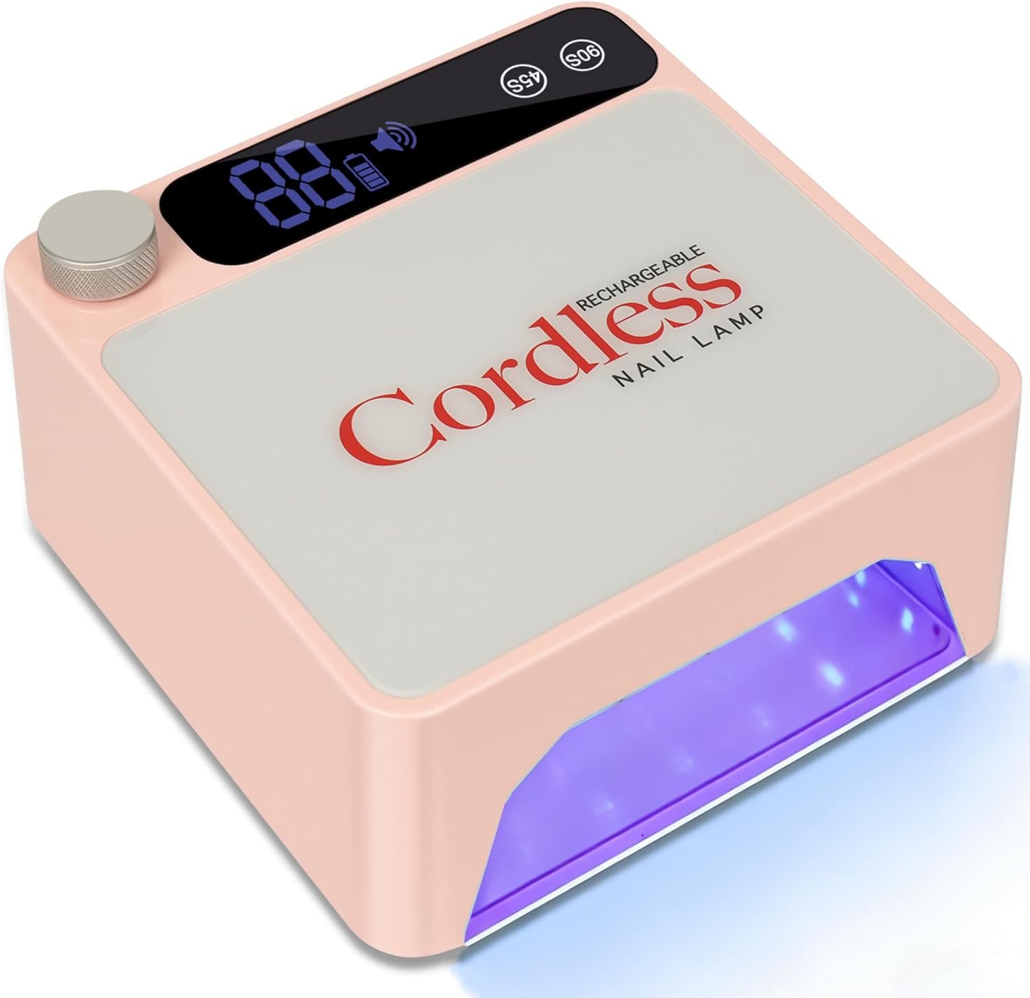 Professional Nail Lamp 86W Cordless UV LED Mirror Sensor Pink
