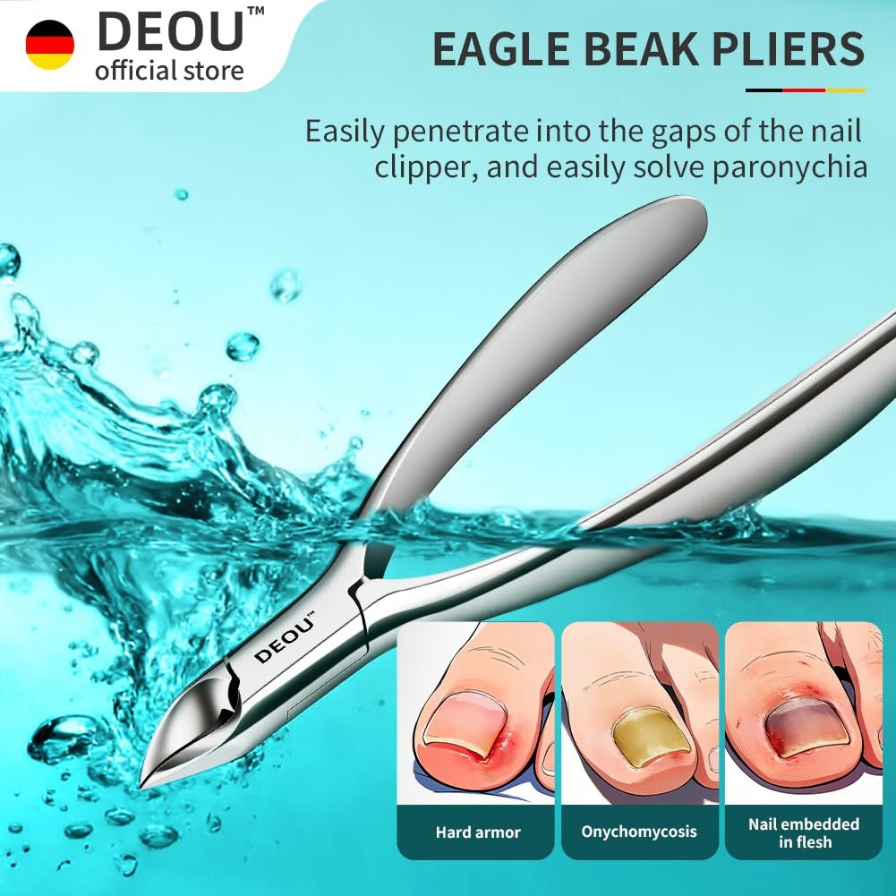 DEOU Premium Manicure Set 8 in 1, 420J2 Stainless Steel Pedicure Kit with Luxury Leather Case, Professional Grooming Tools for Travel & Home, (Brown) - Image 4