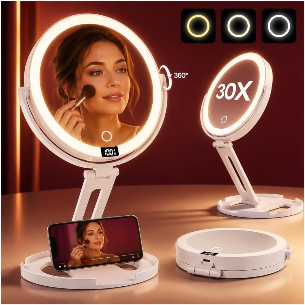 Travel Makeup Mirror with Lights, 1...