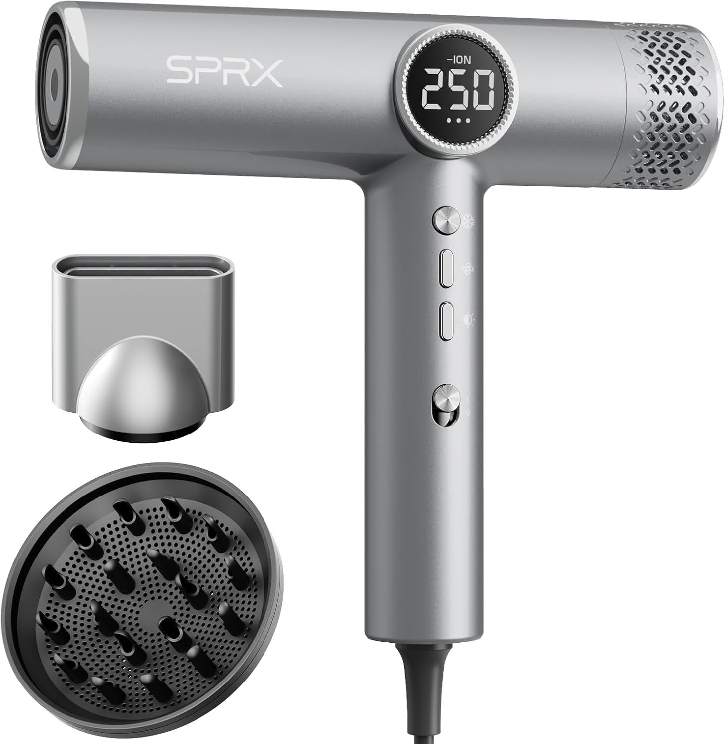 High-Speed Ionic Hair Dryer with Diffuser,160,000 RPM Professional Brushless Motor Blow Dryer,Fast Drying Without Damage,500M Negative Ions,Lightweight Travel Design (Low Noise, Salon Quality)
