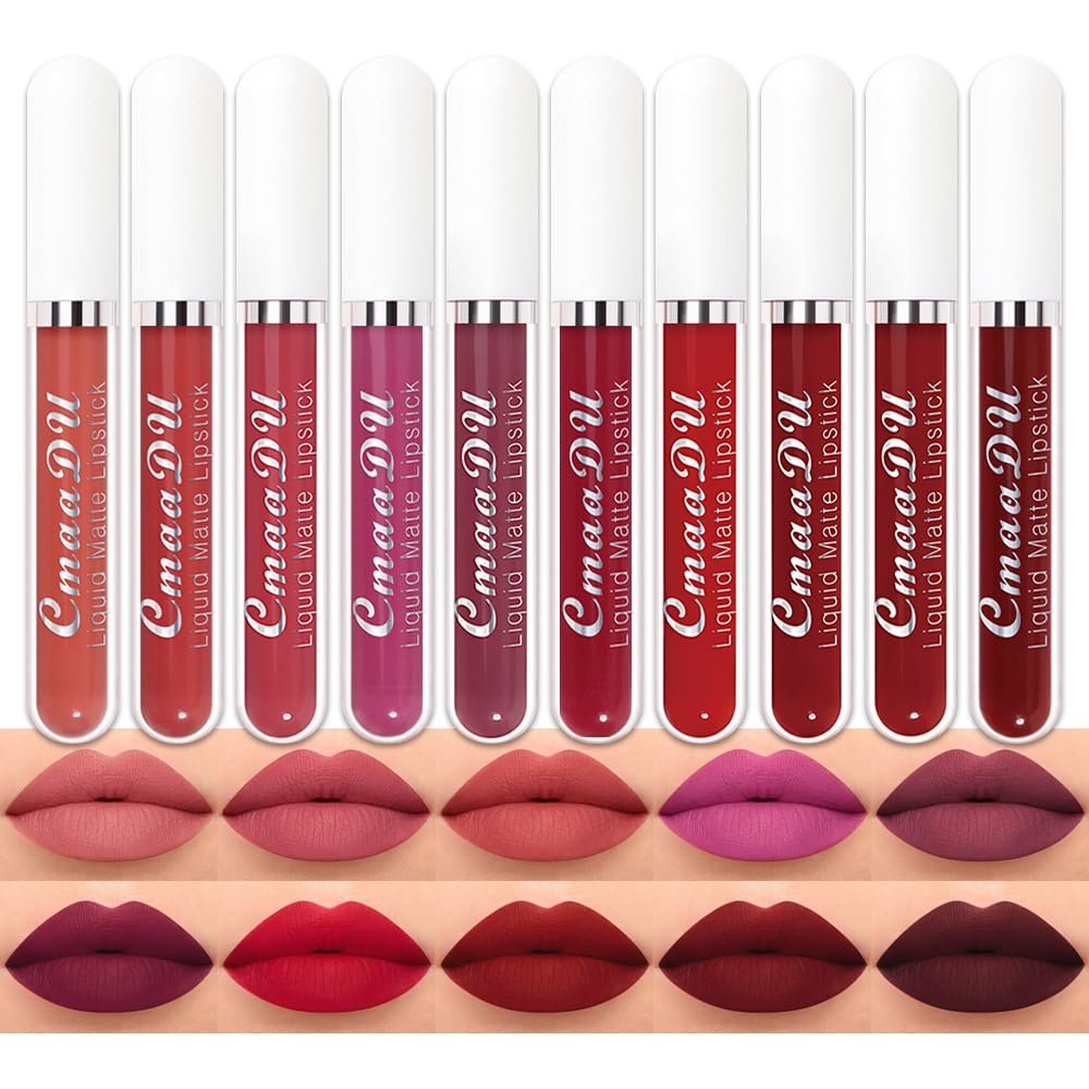 evpct 10Pcs Liquid Matte Matt Lipst...