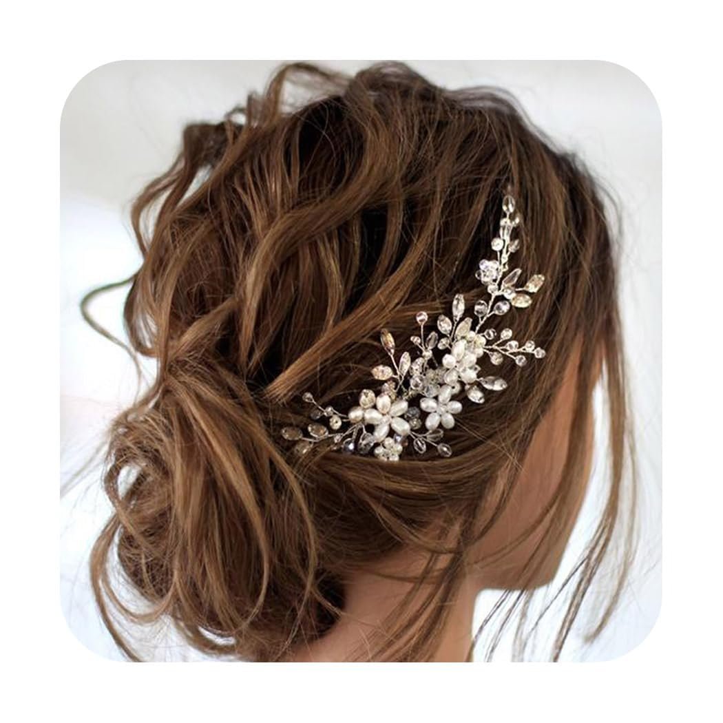 JAKAWIN Wedding Hair Accessories Bridal Hair Pieces Pearl Hair Comb