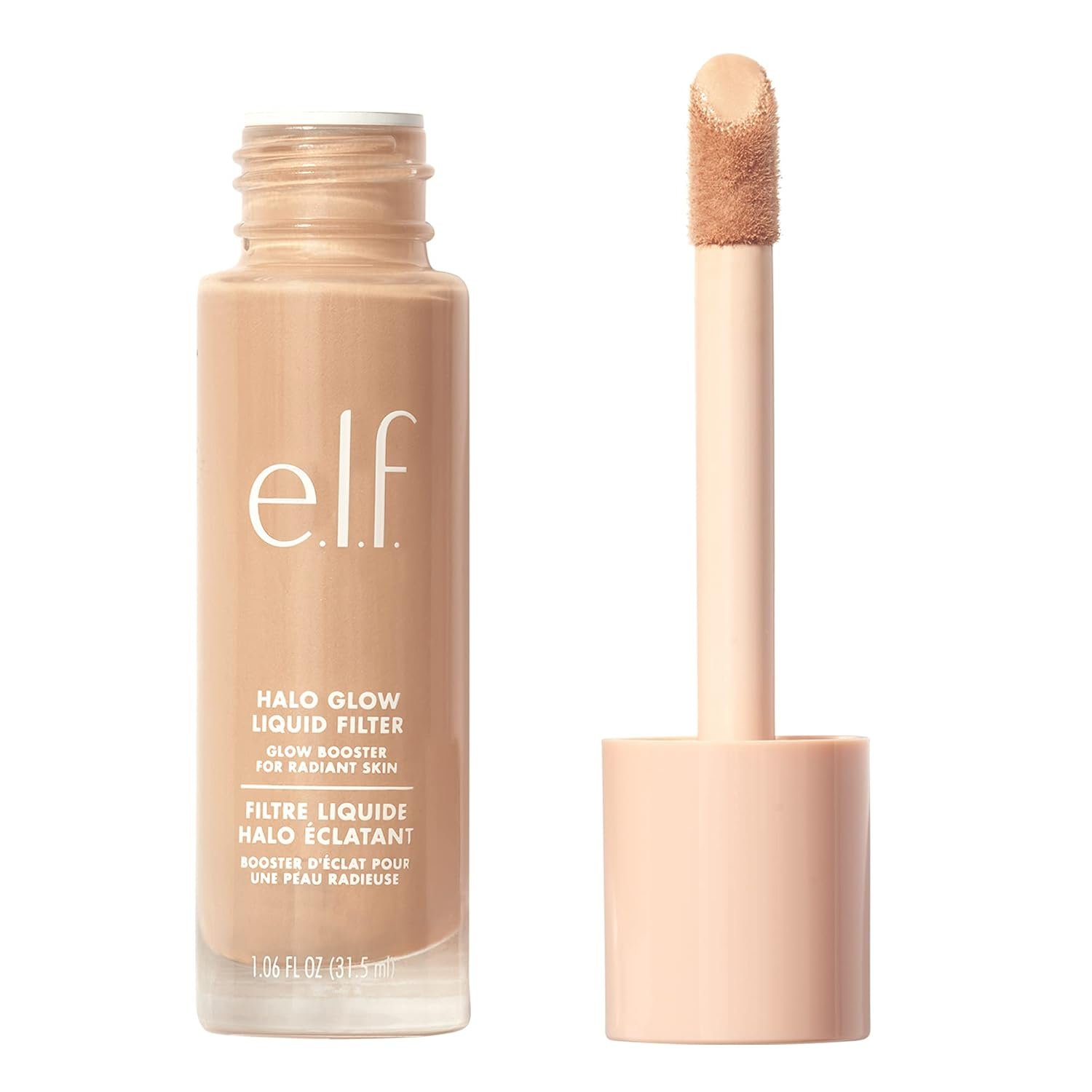 e.l.f. Halo Glow Liquid Filter, Hydrating Complexion Boost, 3 Light/Medium