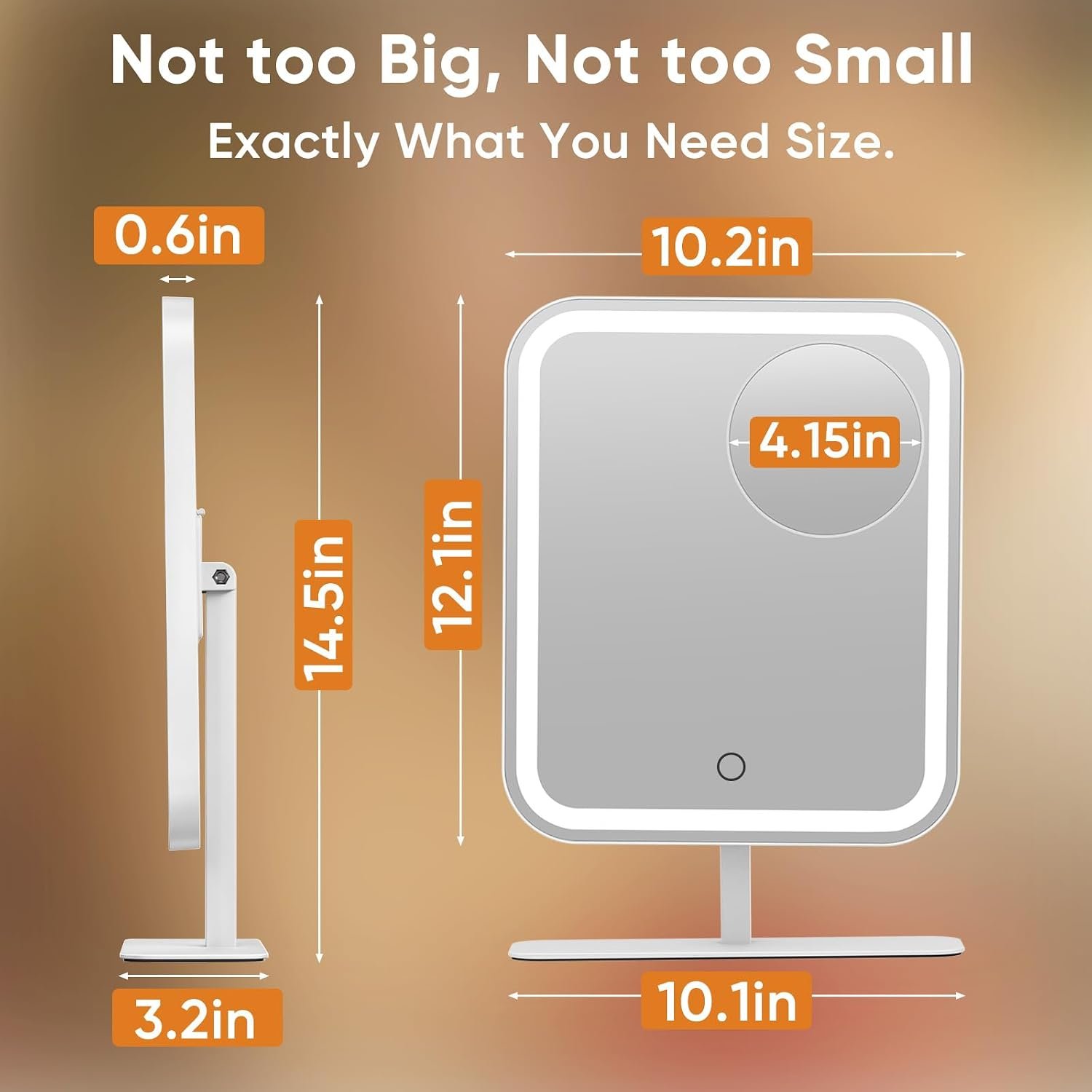 FUNTOUCH 4500mAh Large Lighted Vanity Makeup Mirror with 30X Magnifier - Image 2