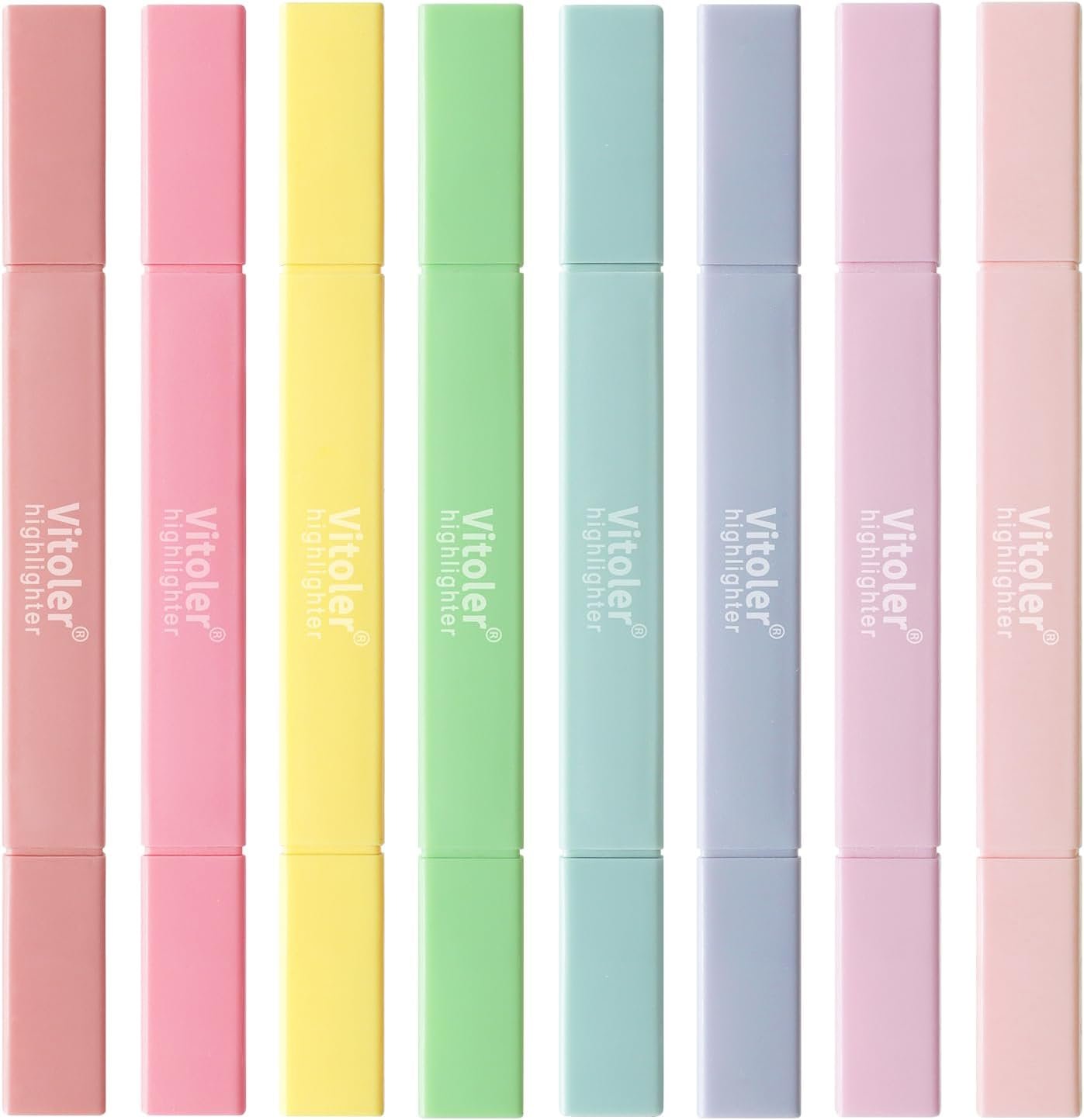 Vitoler Highlighters, 8pcs Chisel & Fine Tips Aesthetic Highlighters