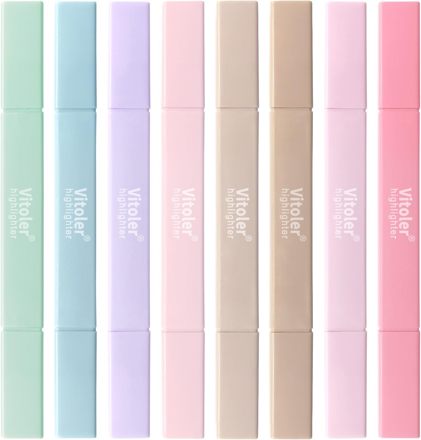 Vitoler Highlighters, 8pcs Chisel & Fine Tips Aesthetic Highlighters