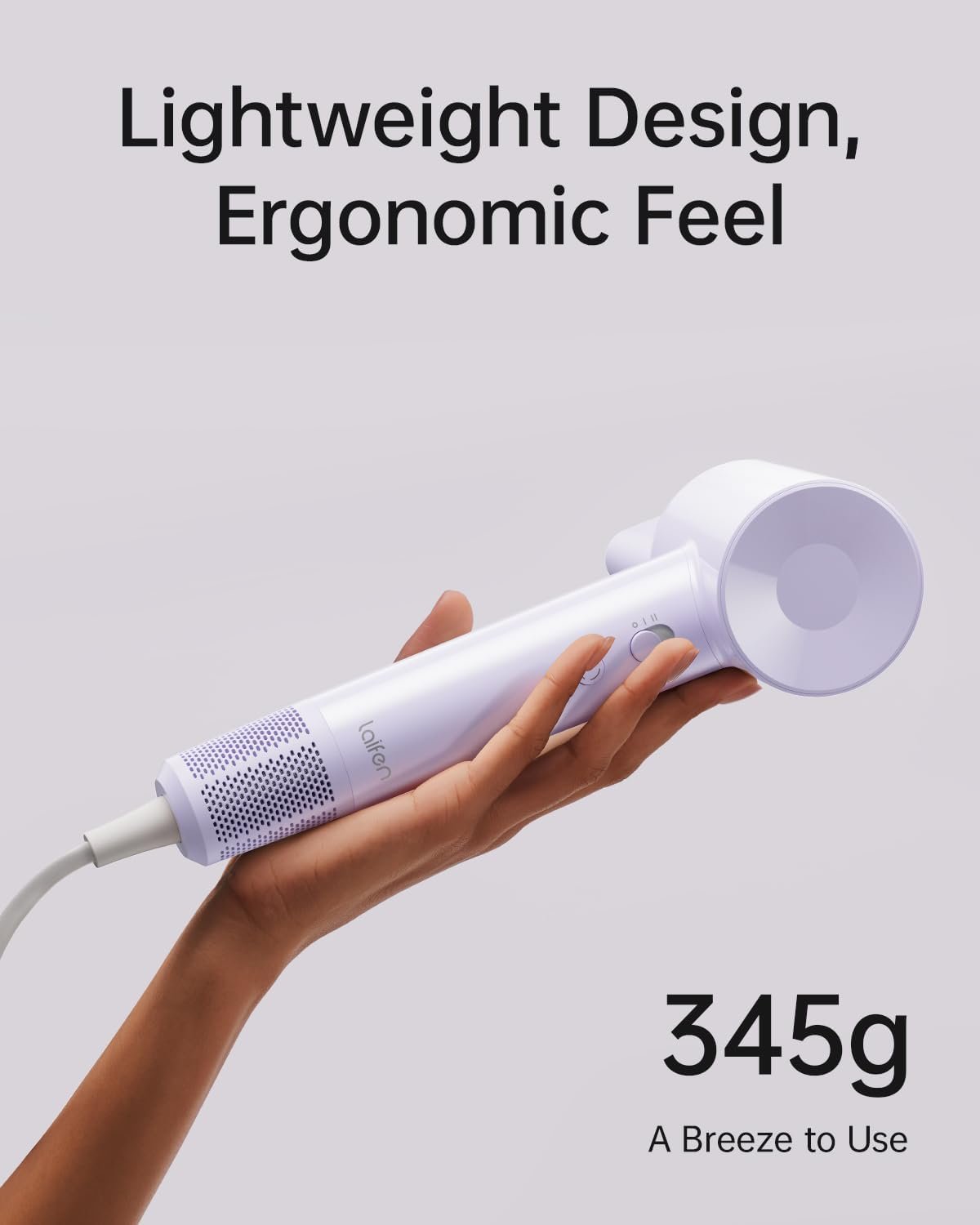 Laifen SE Lite High-Speed Ionic Hair Dryer with Diffuser, Purple - Image 6
