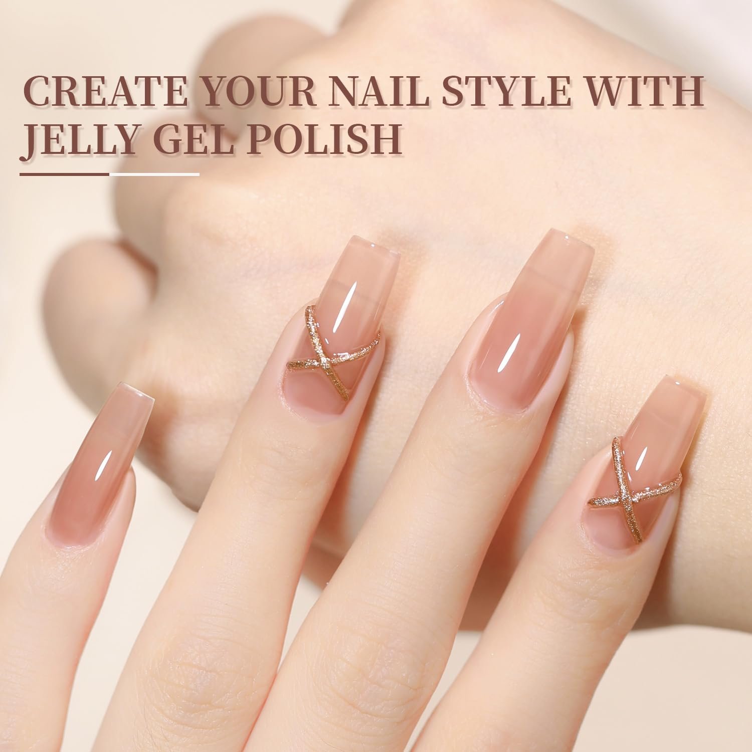 JODSONE 23PCS Gel Nail Polish Set 20 translucent Jelly Color Natural and Elegant Long Lasting Suitable for Home and Salon - Image 4