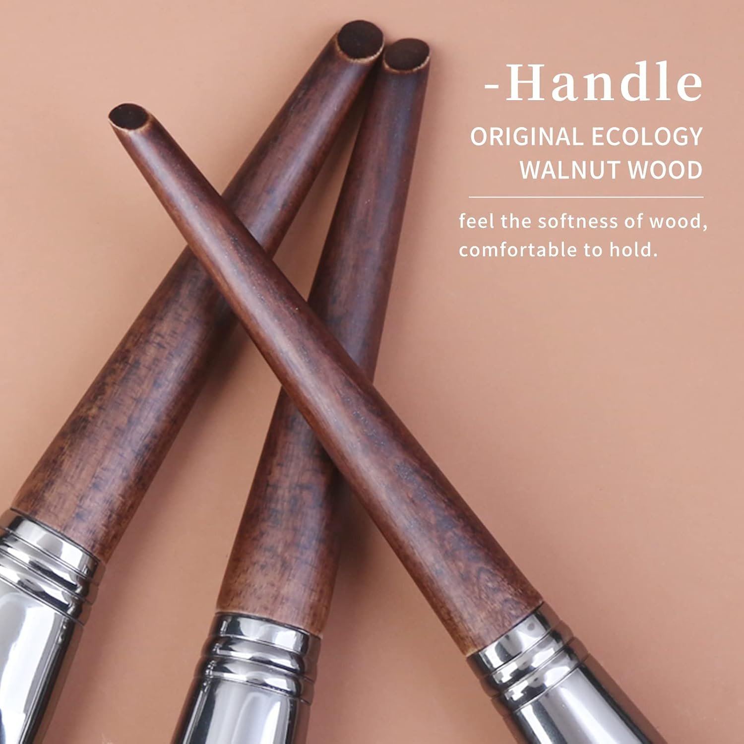 ENZO KEN Deluxe Professional Natural Goat Hair Makeup Brush Set with Roll up Bag, Pony Hair Make up Brushes Set, Natural Bristle Makeup Brush with Walnut Wooden Handle, 24 Pcs Full Cosmetic Brushes - Image 7