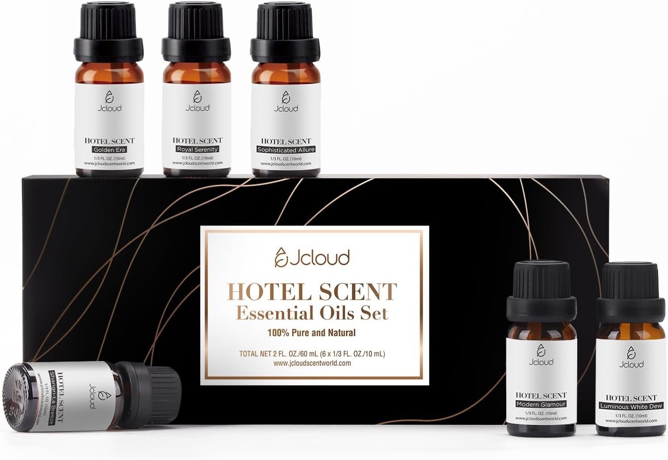 JCLOUD Hotel Diffuser Oils Set, Top 6 Luxury Hotel Inspired, 6x10mL