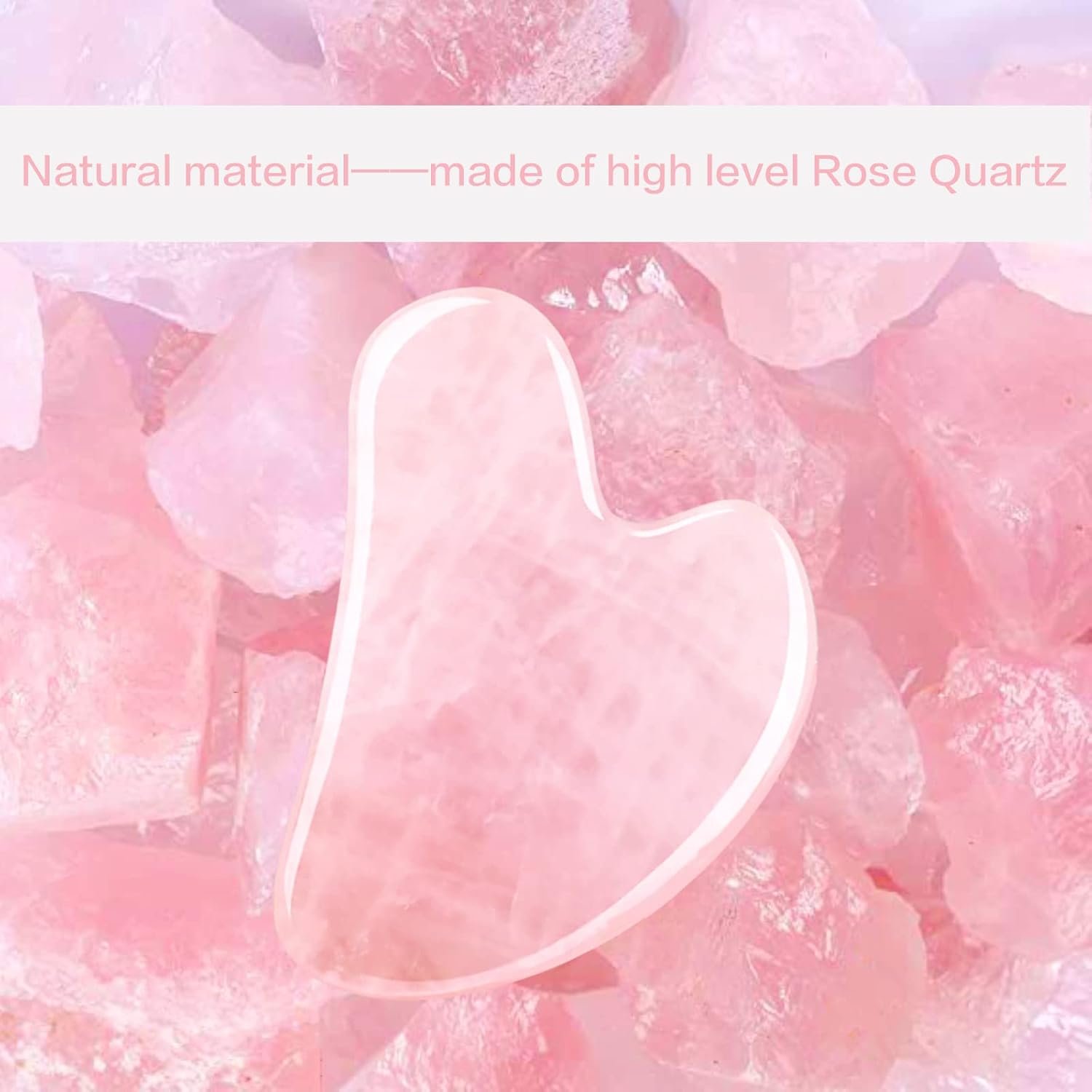 Gua Sha Facial Tools, Rose Quartz Guasha Tool for Face & Eye, Puffiness Reducing & Jawline Sculpting Face Stone Gua Sha Tools for Skin Care Woman GuaSha Stone Tool, Pink - Image 6