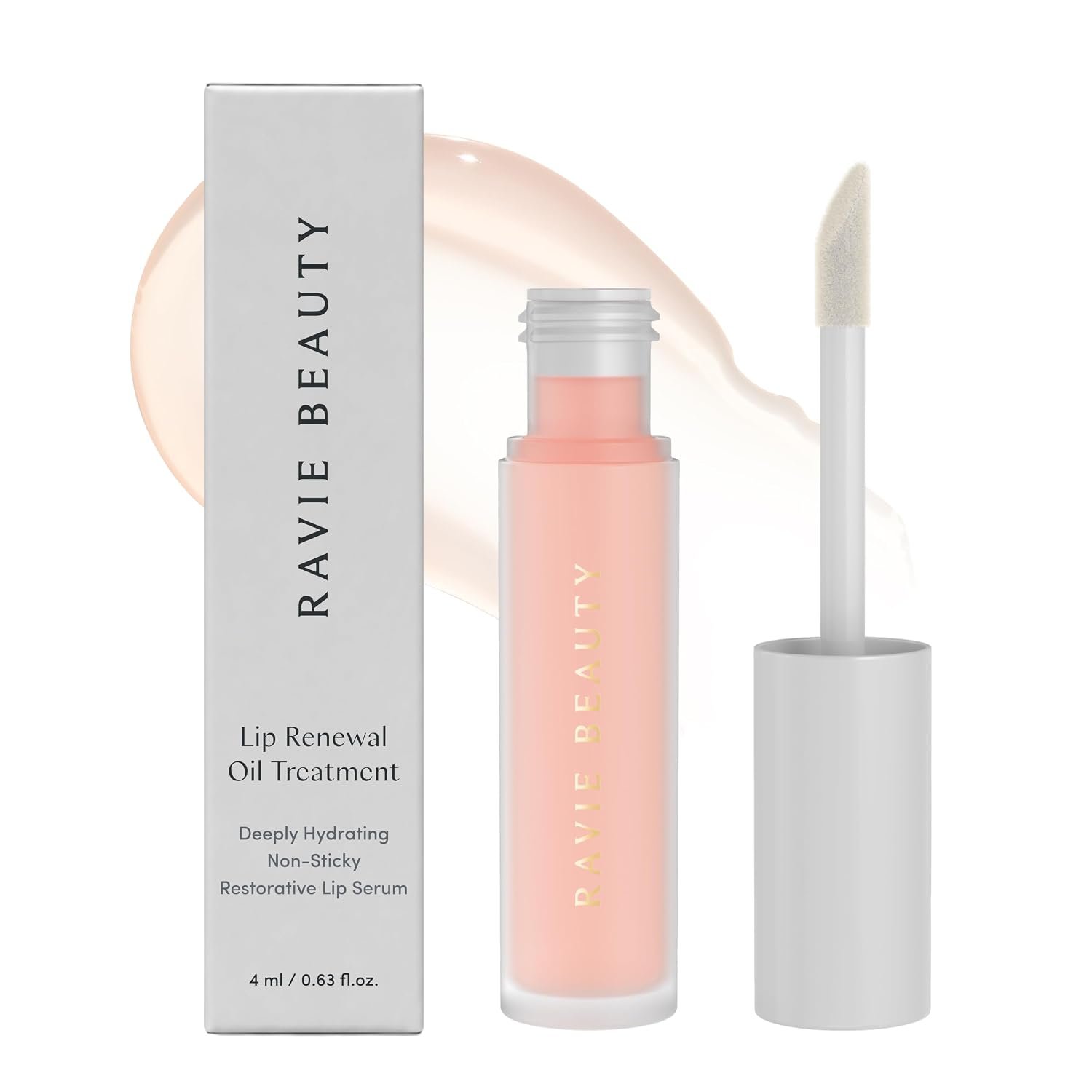 Ravie Beauty Lip Renewal Treatment Oil – Deeply Hydrating, Non-Sticky Lip Serum – Smooths & Nourishes Dry-Looking Lips – Balm, Gloss & Mask Hybrid – Non-Sticky, Long-Lasting Shine