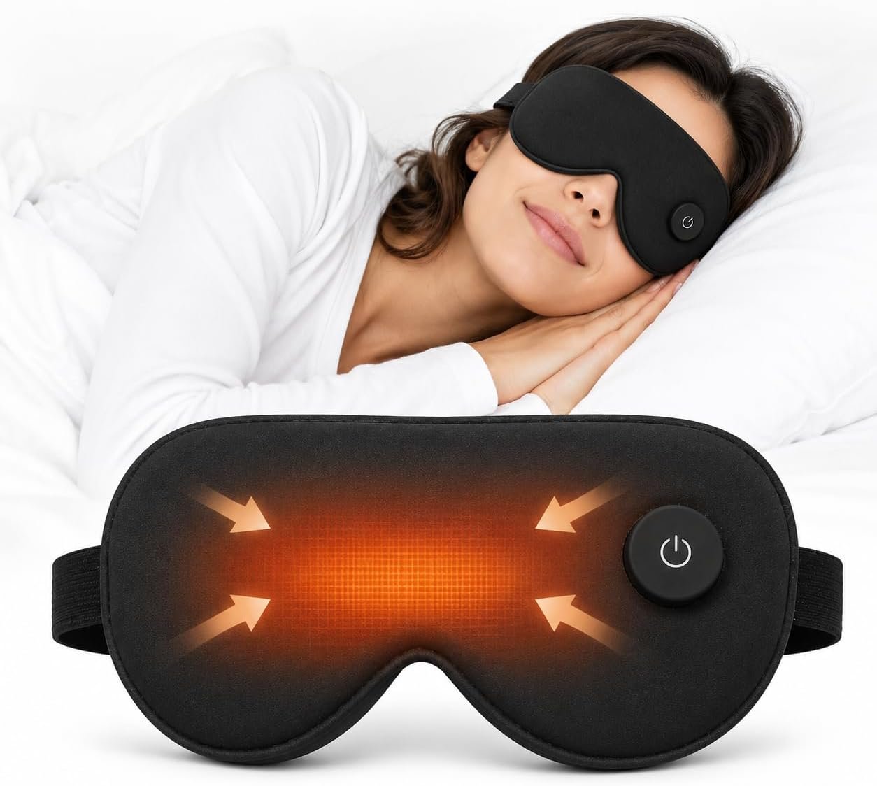 Heated Sleep Mask with 3-Level,Portable Eye Mask for Dry Eyes & Travel