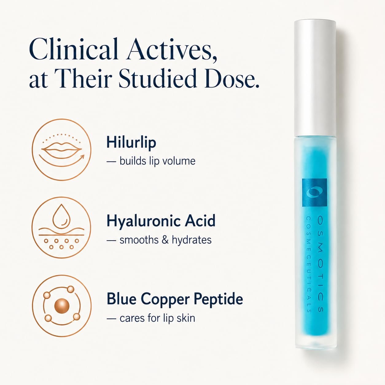 Osmotics Blue Copper 5 Lip Plumper – Hyaluronic Lip Plumping Treatment for Fuller-Looking Lips, Volume, Definition & Lasting Hydration, Copper Peptide Lip Care for Thin, Aging Lips, 0.17oz - Image 2