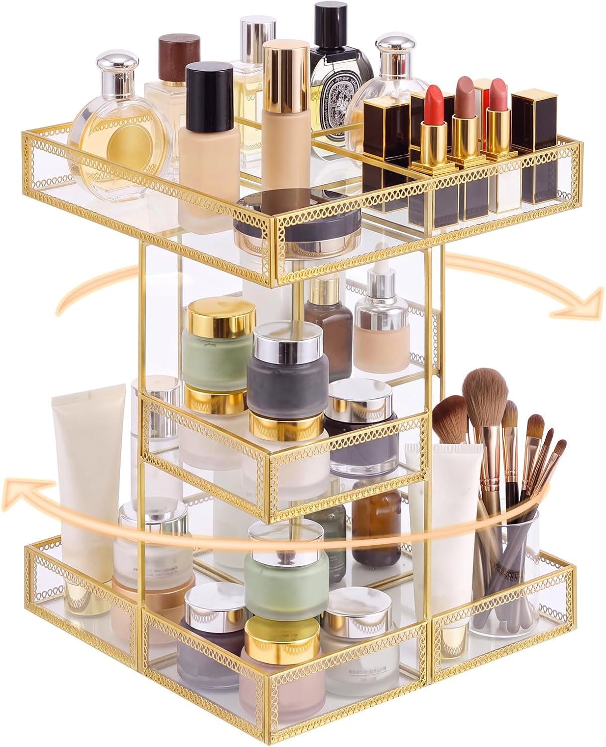 Wesiti 4-Tier 360° Rotating Glass ...