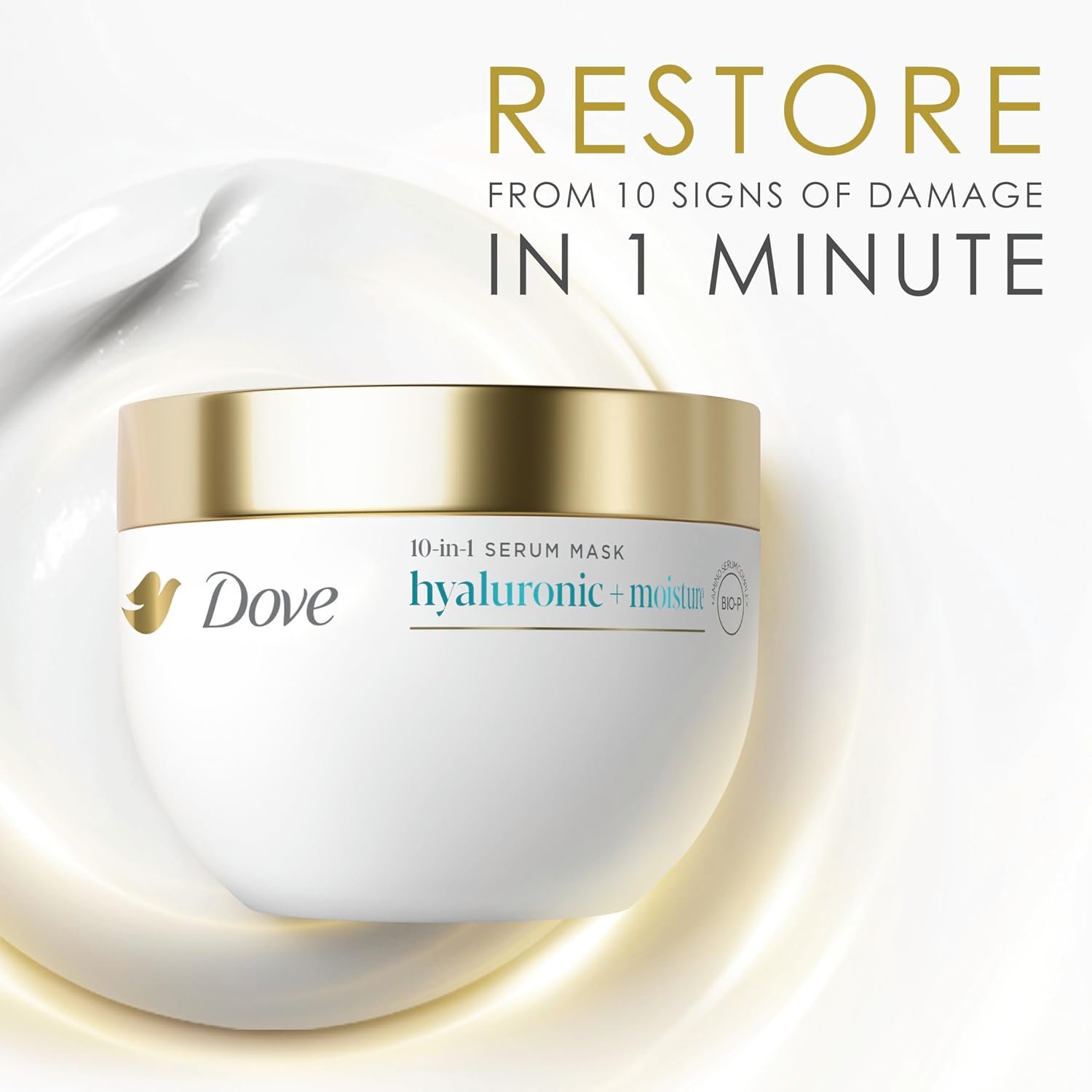 Dove Hyaluronic + Moisture Mask for Dry Hair with Hyaluronic Serum 9.2oz - Image 8