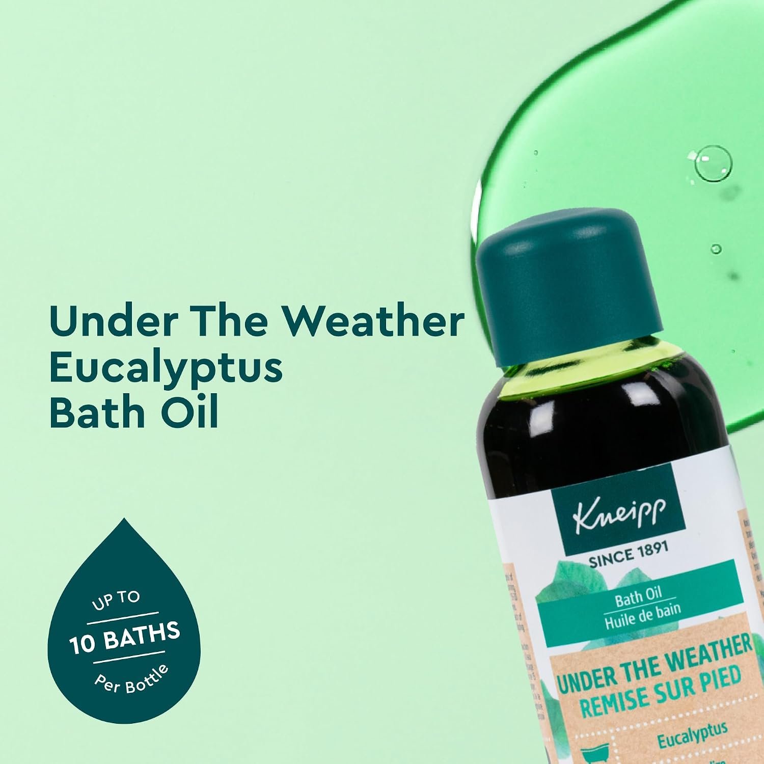Kneipp Under The Weather Eucalyptus Bath Oil - Good for Respiratory Wellness - Vegan - 3.38 fl oz - Up to 10 Baths - Image 2