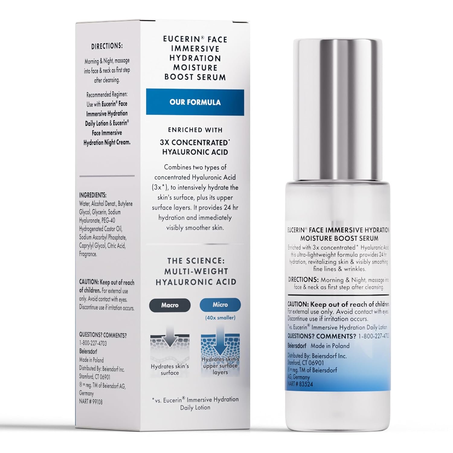 Eucerin Immersive Hydration Smoothing Face Serum, Ultra-Lightweight Hyaluronic Acid Serum Reduces the Look of Fine Lines and Wrinkles, 1 Fl Oz Bottle - Image 11