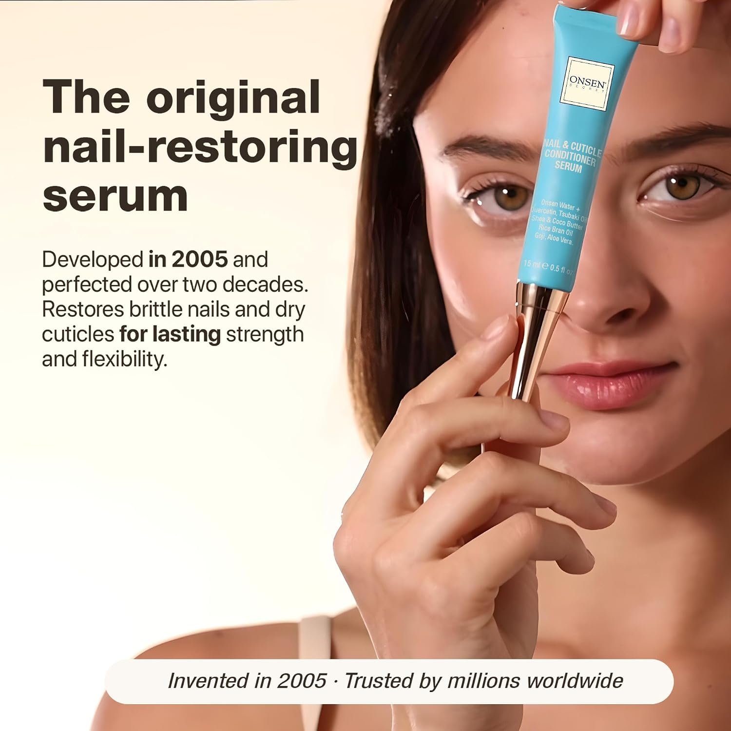 Onsen Nail & Cuticle Cream Treatment w/Japanese Tsubaki, Jojoba & Lavender Oil, Shea Butter – Strengthens Nails, Softens Cuticles - Daily Repair Care (1 Count/15 ml) - Image 2