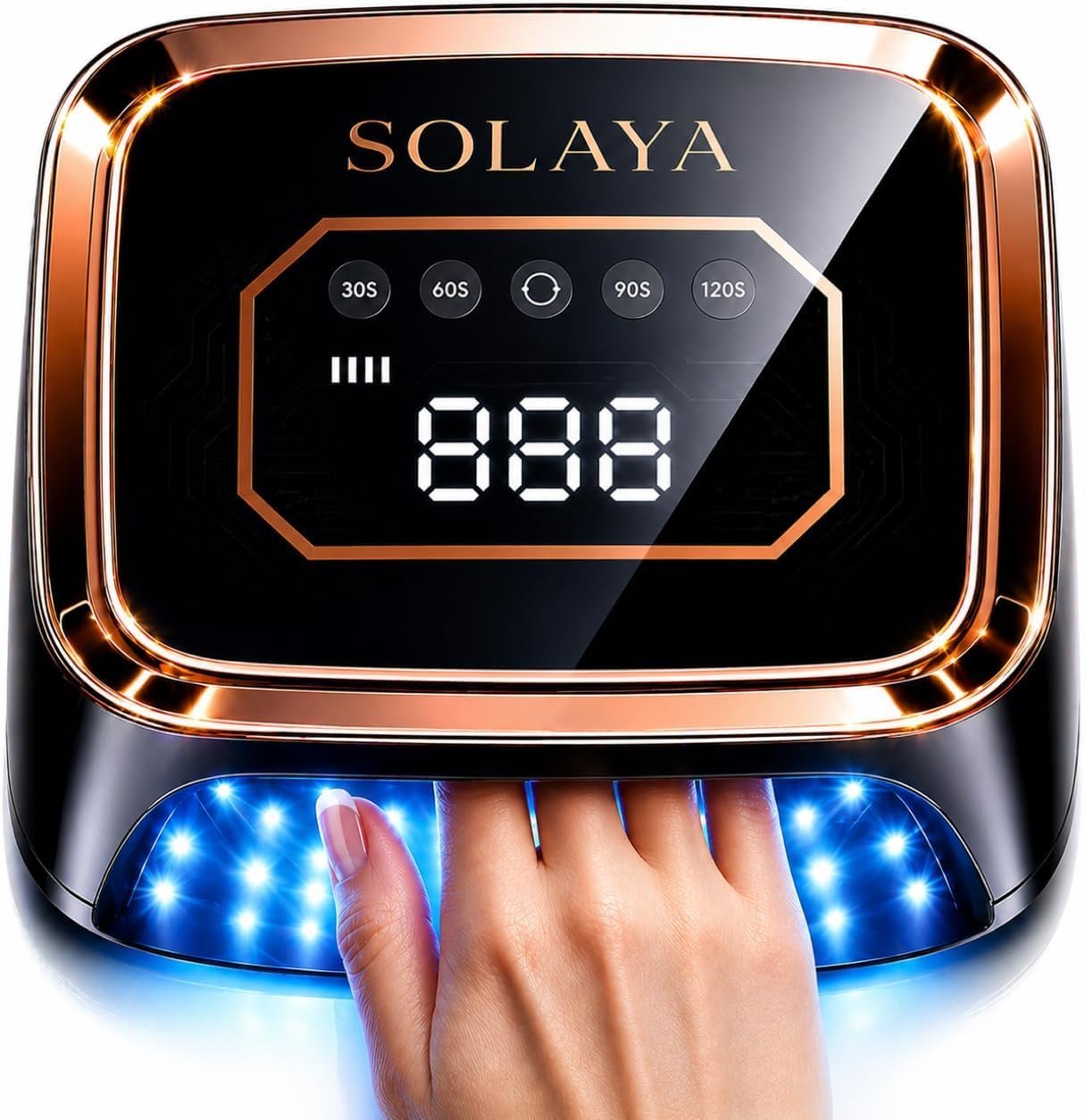 SOLAYA LumiCore™ Professional UV LED Nail Lamp for Gel Nails, Cordless Rechargeable Fast Nail Dryer for Gel Polish, 4 Timers, Smart Sensor, Home Salon Manicure, Premium Gift Box, Lifetime Warranty