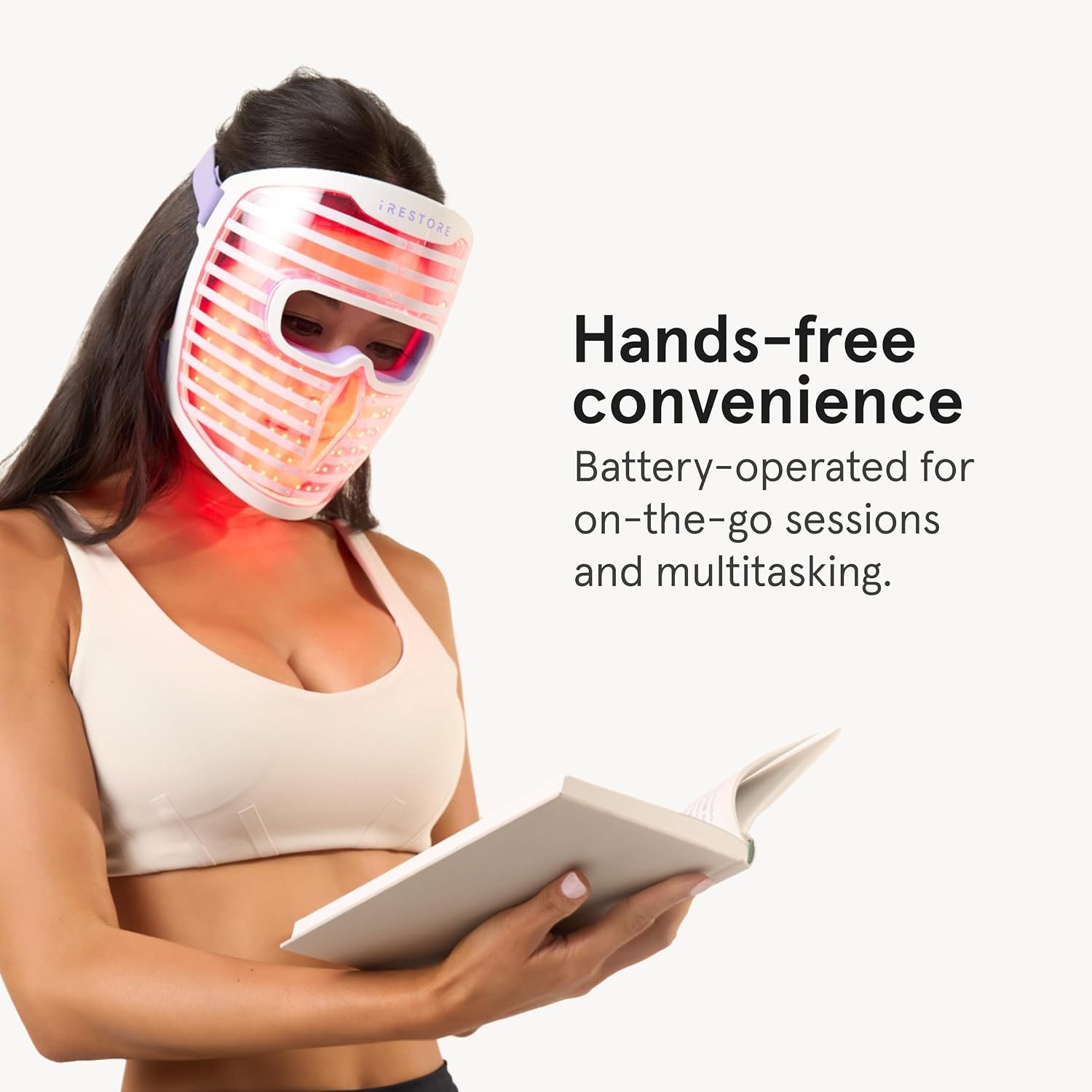 iRestore LED Face Mask for Youthful Skin, Red Light Therapy for Face, Red, Blue & Infrared Therapy for Wrinkles, Fine Lines, Dark Spots with 360 LEDs, Skincare Device for Women & Men - Image 8