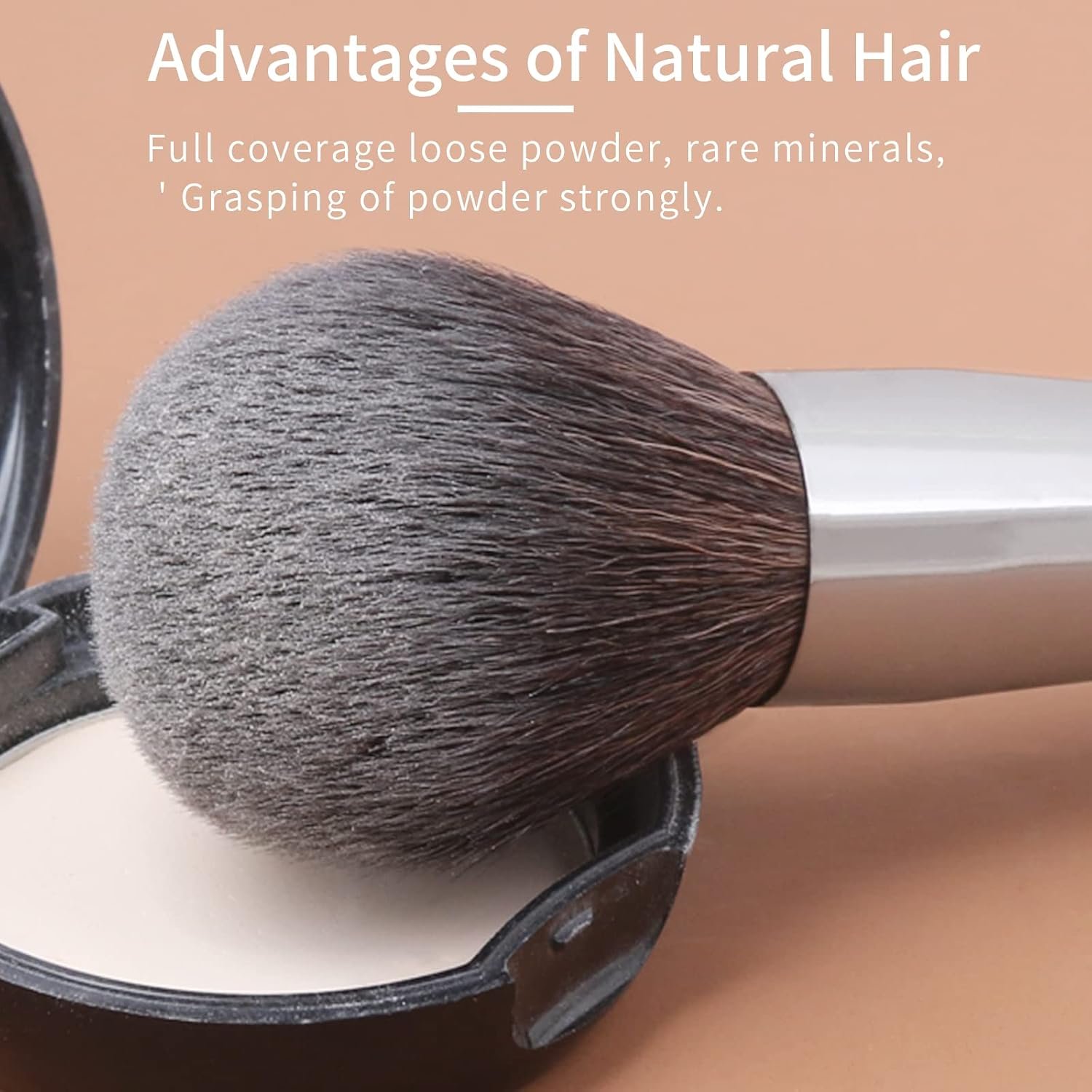 ENZO KEN Deluxe Professional Natural Goat Hair Makeup Brush Set with Roll up Bag, Pony Hair Make up Brushes Set, Natural Bristle Makeup Brush with Walnut Wooden Handle, 24 Pcs Full Cosmetic Brushes - Image 5