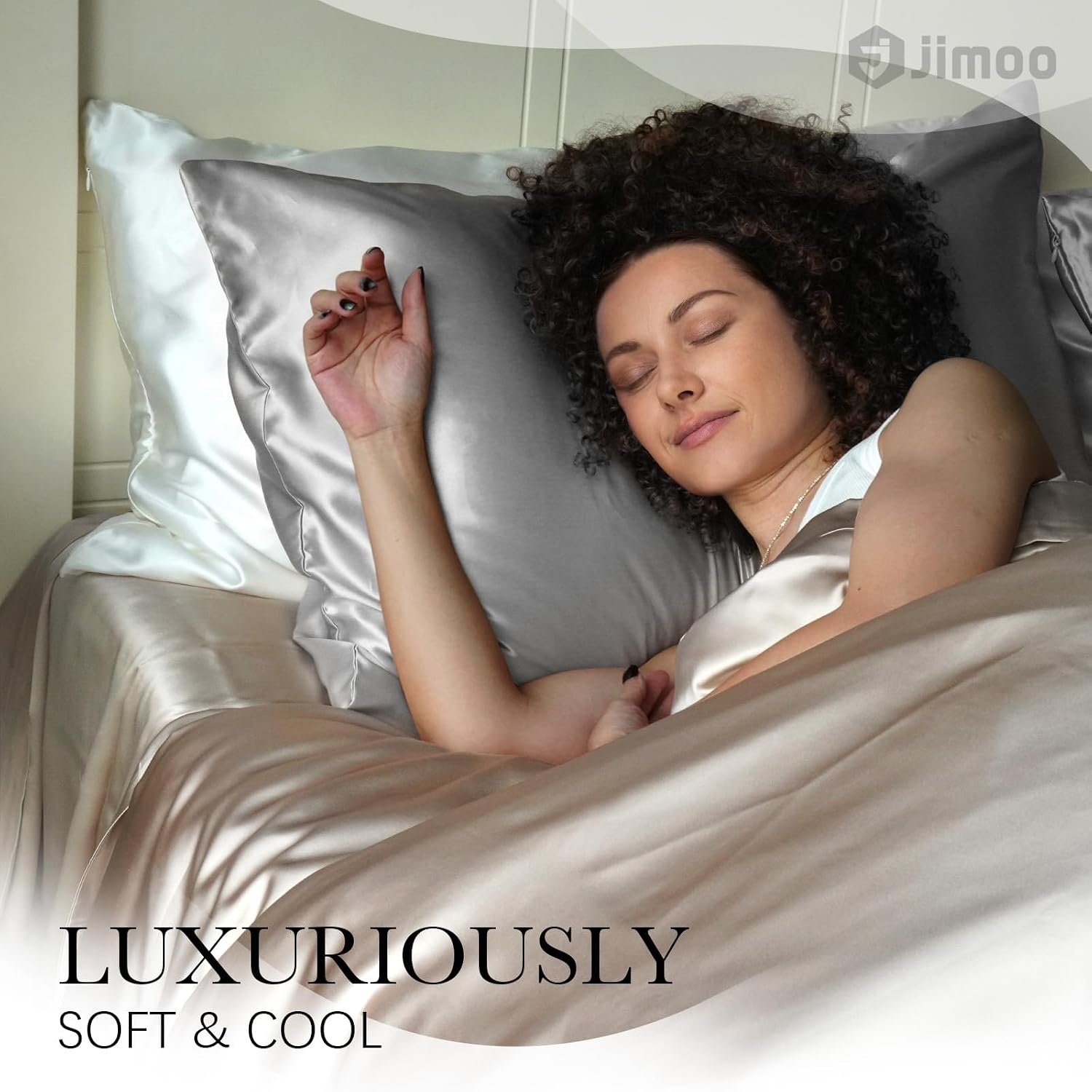 J JIMOO 22 Momme 100% Mulberry Silk Pillow Cases for Hair and Skin - Image 7